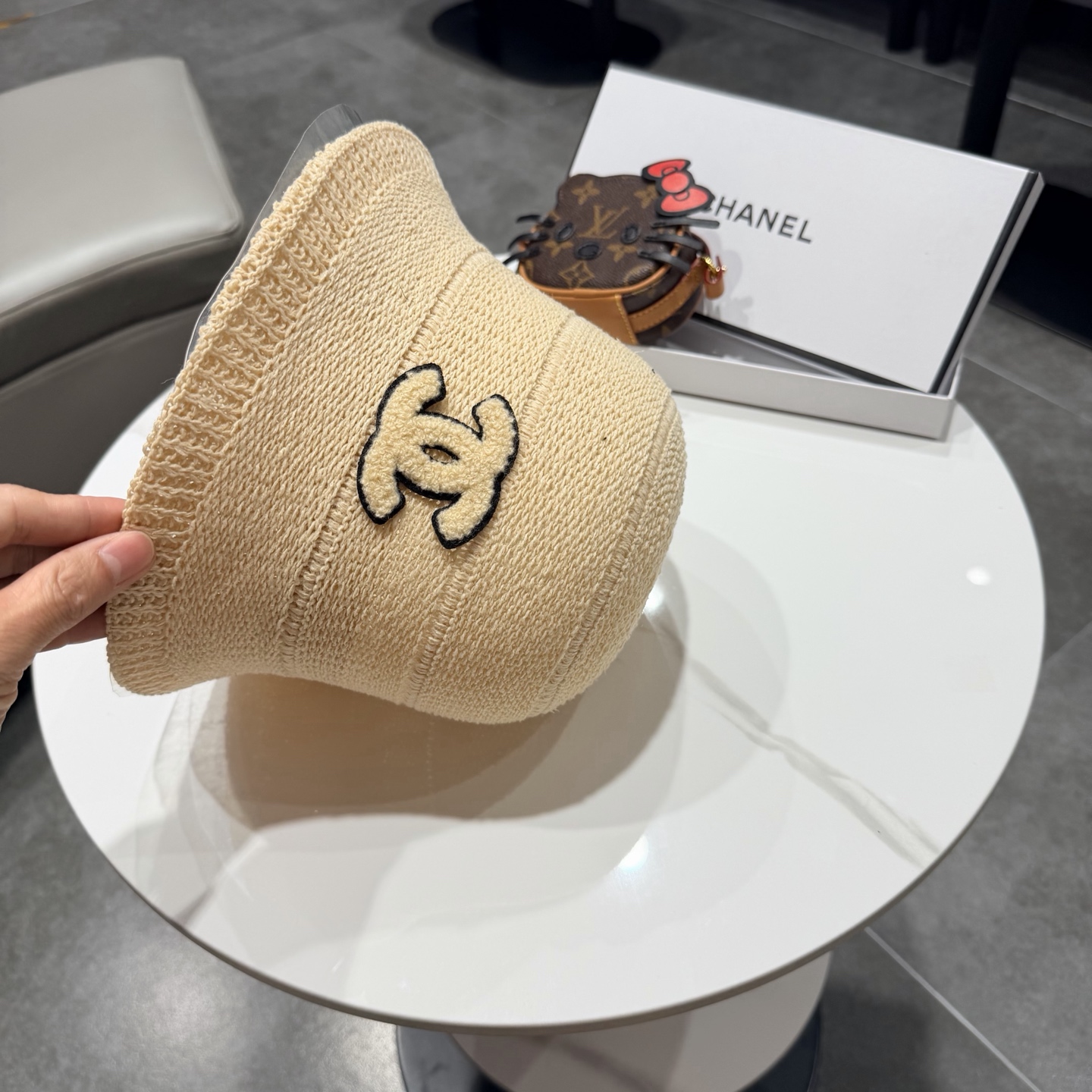 chanel香奈儿盆帽女针织渔夫帽韩版时尚休闲编织帽可折叠防晒帽宽边显瘦遮脸型