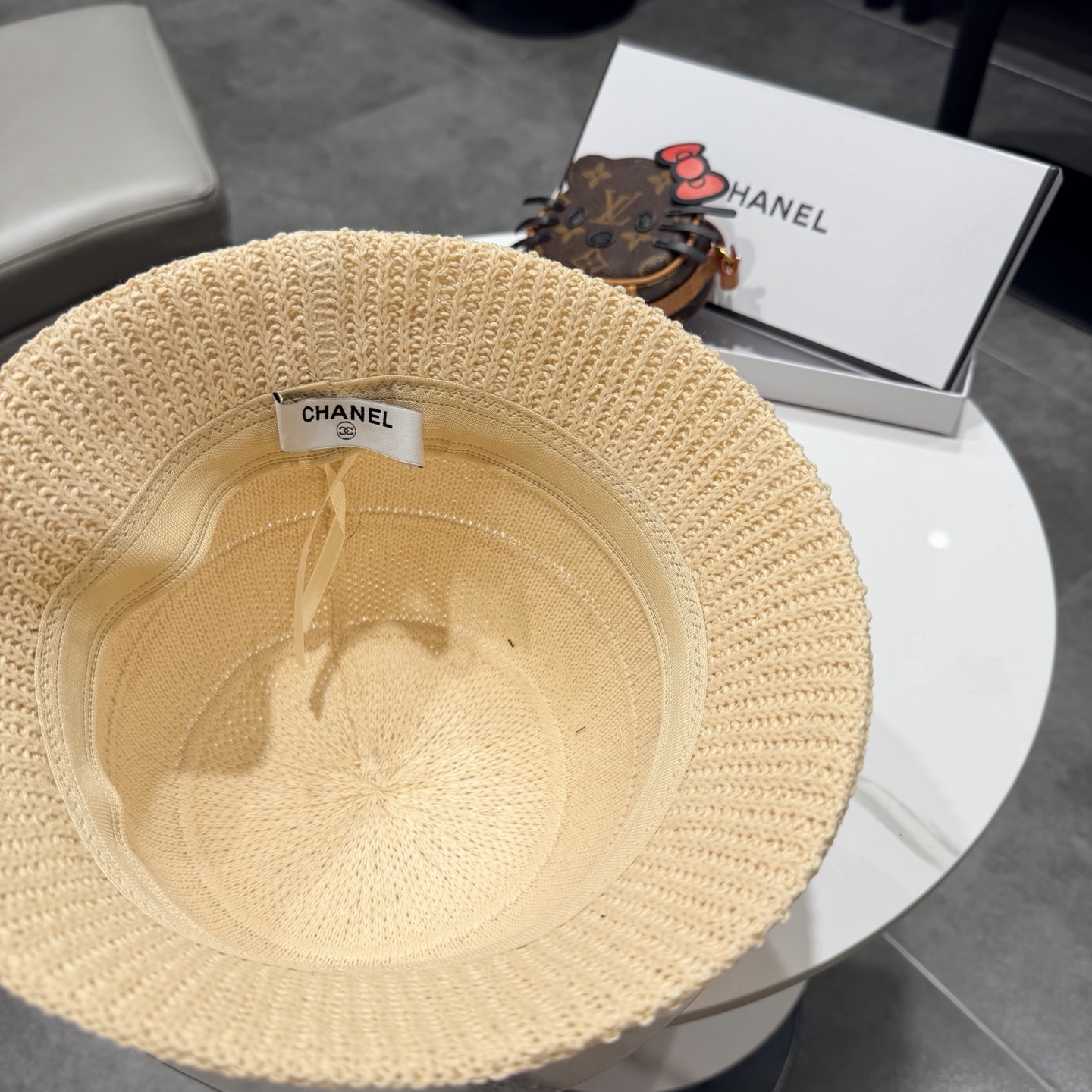 chanel香奈儿盆帽女针织渔夫帽韩版时尚休闲编织帽可折叠防晒帽宽边显瘦遮脸型