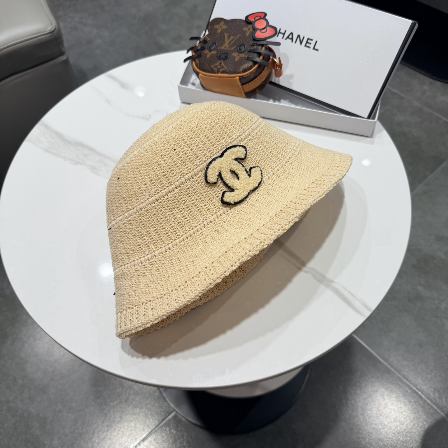 chanel香奈儿盆帽女针织渔夫帽韩版时尚休闲编织帽可折叠防晒帽宽边显瘦遮脸型