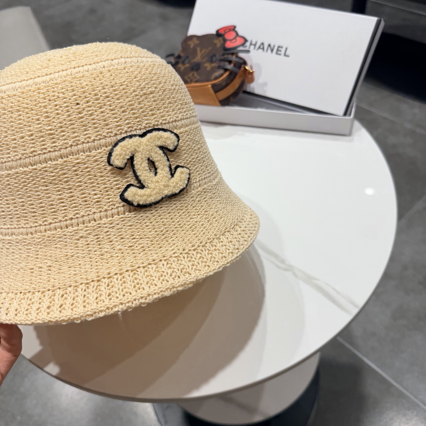 chanel香奈儿盆帽女针织渔夫帽韩版时尚休闲编织帽可折叠防晒帽宽边显瘦遮脸型