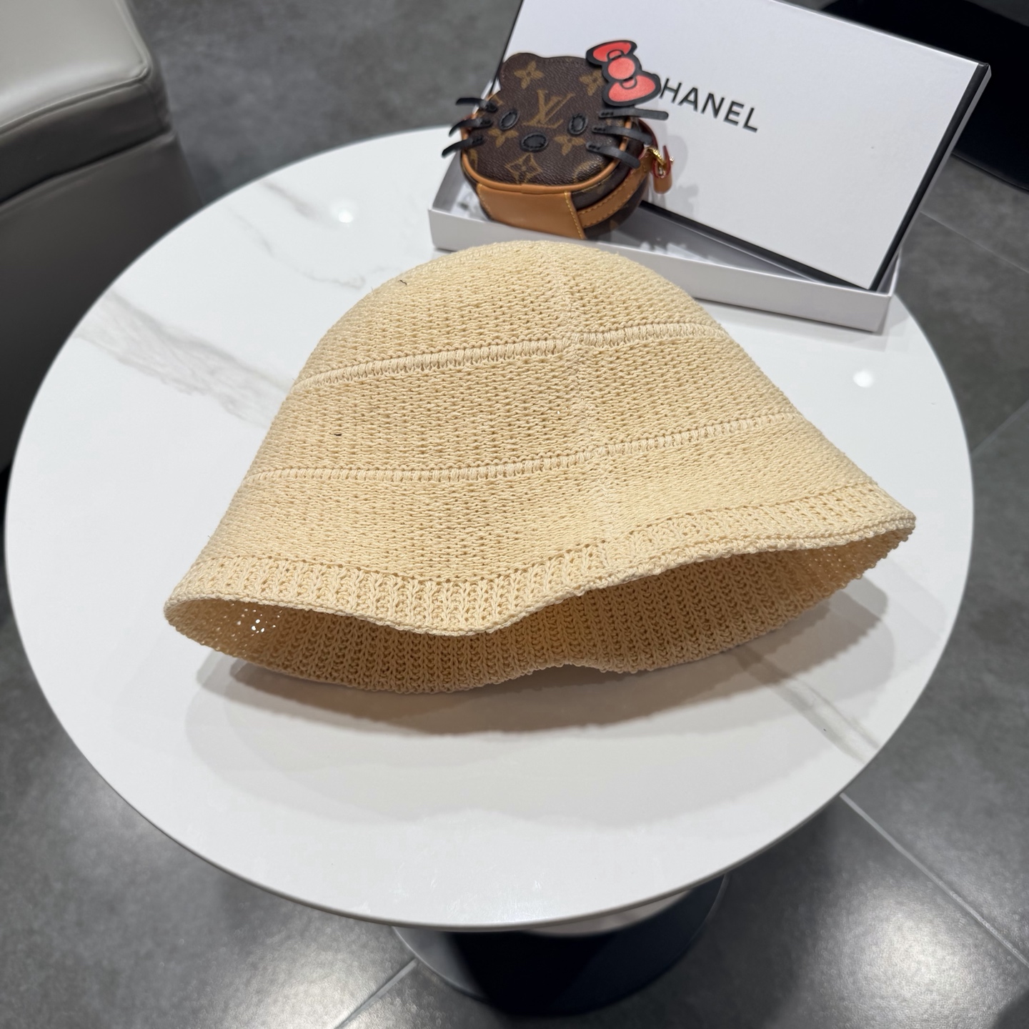 chanel香奈儿盆帽女针织渔夫帽韩版时尚休闲编织帽可折叠防晒帽宽边显瘦遮脸型