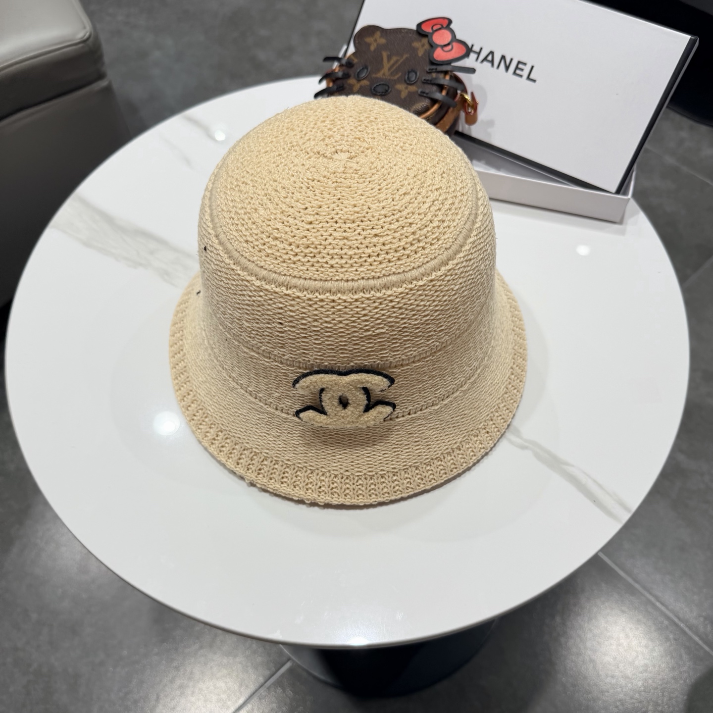 chanel香奈儿盆帽女针织渔夫帽韩版时尚休闲编织帽可折叠防晒帽宽边显瘦遮脸型