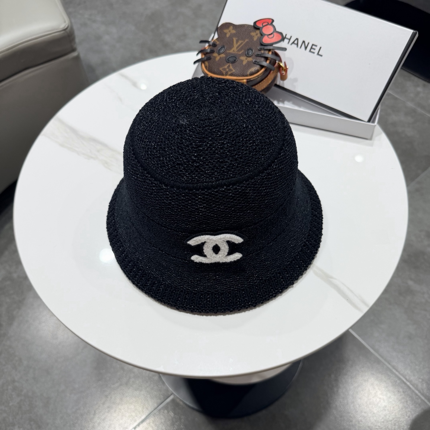 chanel香奈儿盆帽女针织渔夫帽韩版时尚休闲编织帽可折叠防晒帽宽边显瘦遮脸型