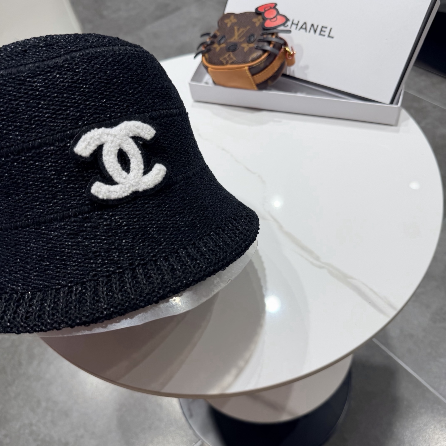 chanel香奈儿盆帽女针织渔夫帽韩版时尚休闲编织帽可折叠防晒帽宽边显瘦遮脸型