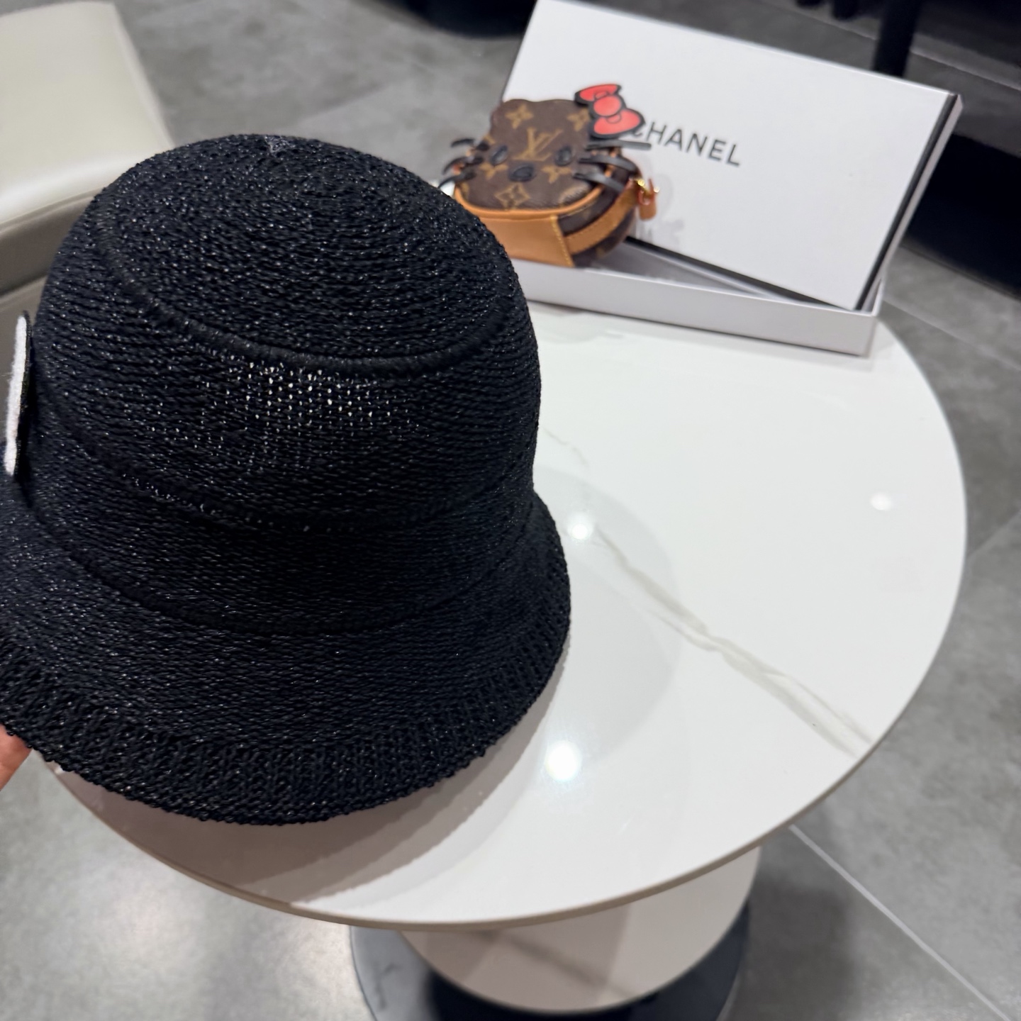 chanel香奈儿盆帽女针织渔夫帽韩版时尚休闲编织帽可折叠防晒帽宽边显瘦遮脸型