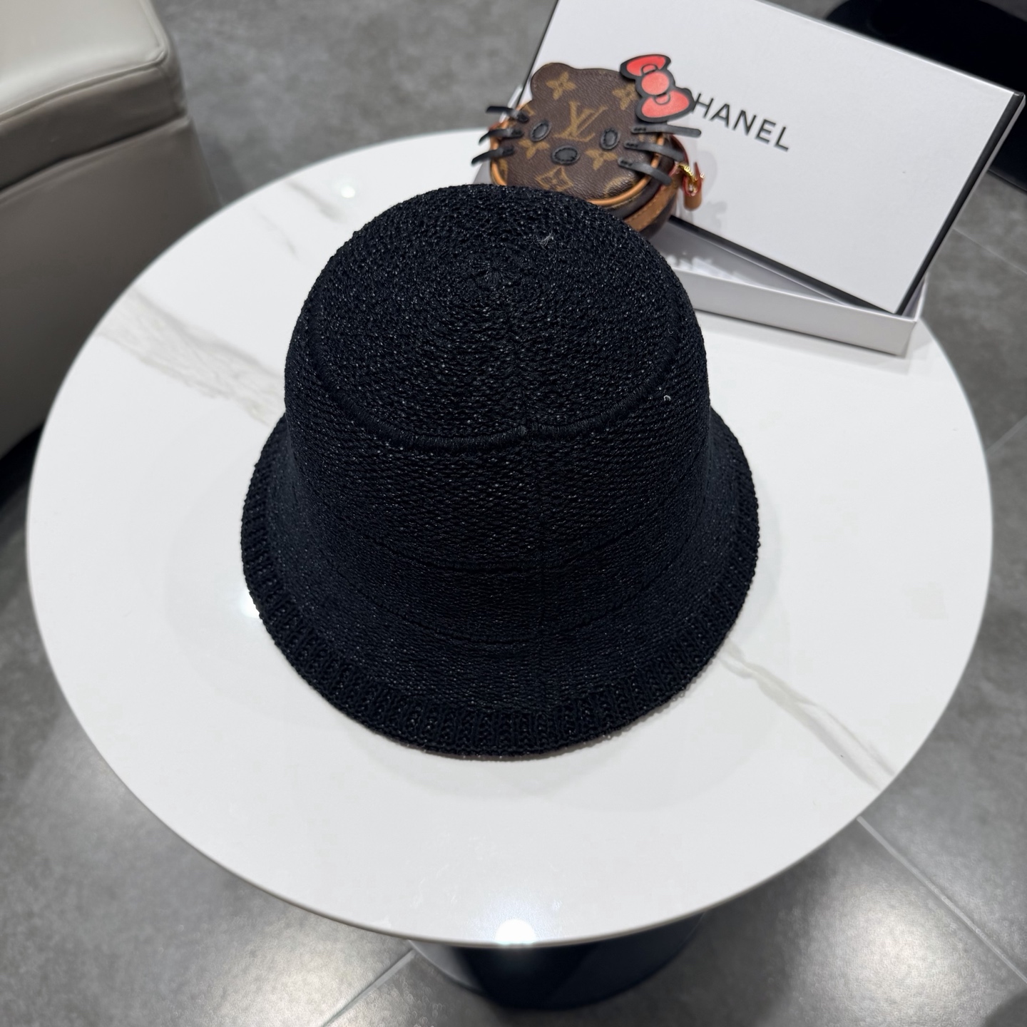 chanel香奈儿盆帽女针织渔夫帽韩版时尚休闲编织帽可折叠防晒帽宽边显瘦遮脸型