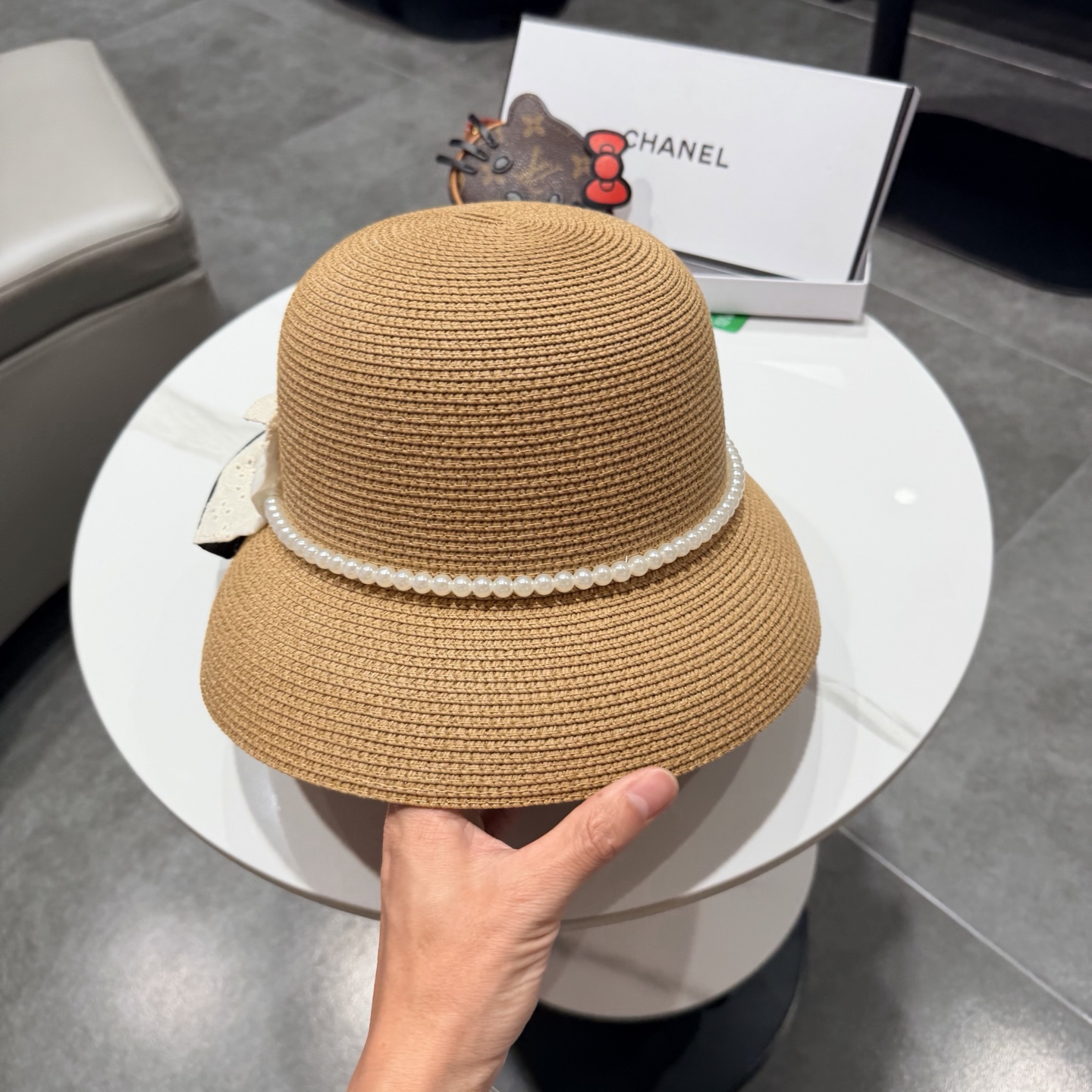 。Chanel香奈儿草帽，旅游必备，头围57cm