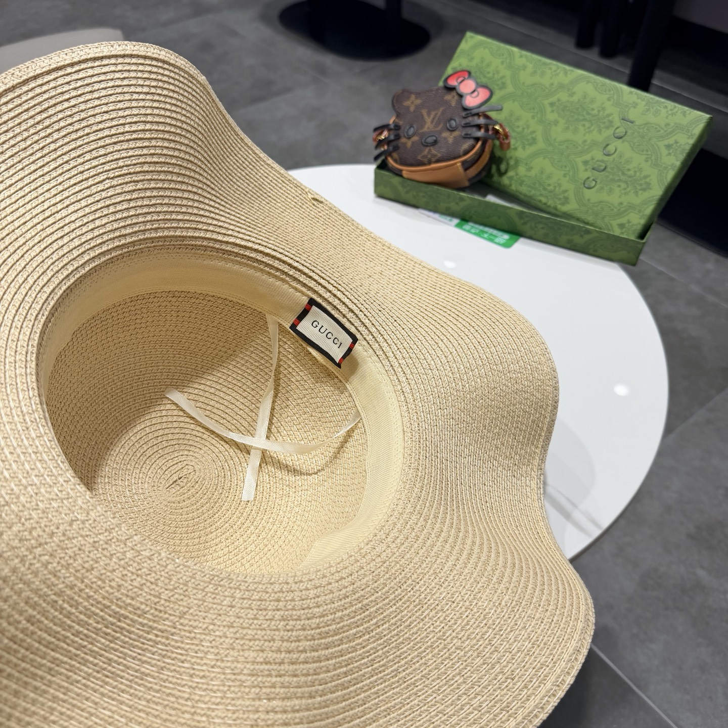 Gucci古奇新款草帽，沙滩大檐帽，头围57cm