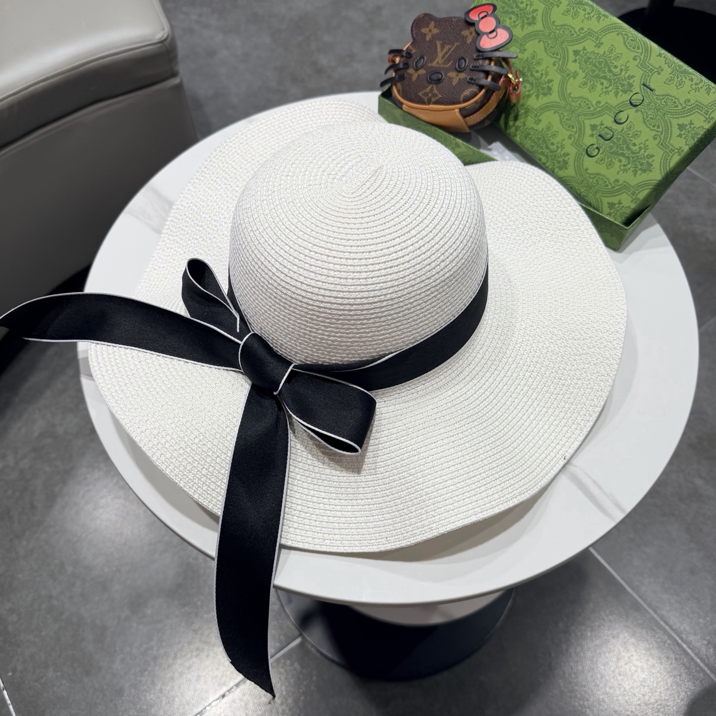 Gucci古奇新款草帽，沙滩大檐帽，头围57cm