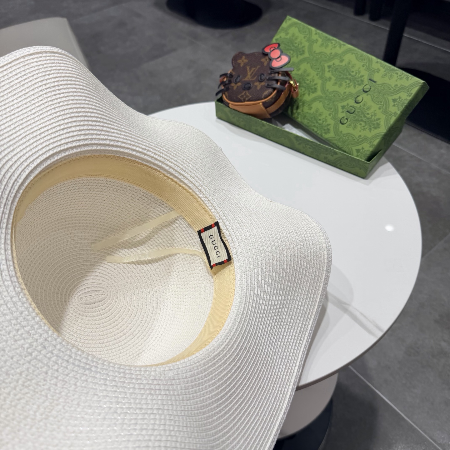 Gucci古奇新款草帽，沙滩大檐帽，头围57cm