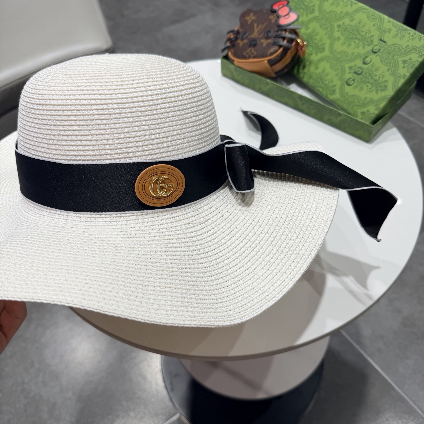 Gucci古奇新款草帽，沙滩大檐帽，头围57cm