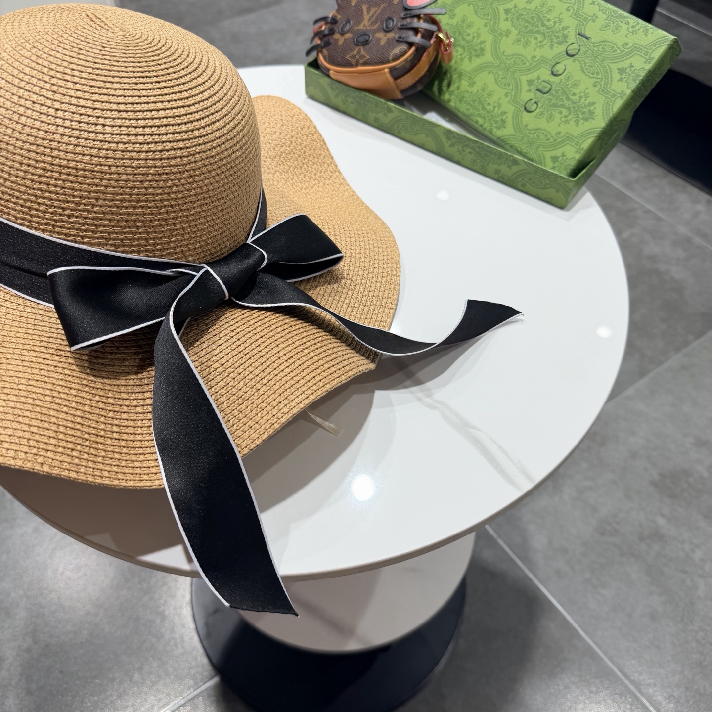 Gucci古奇新款草帽，沙滩大檐帽，头围57cm