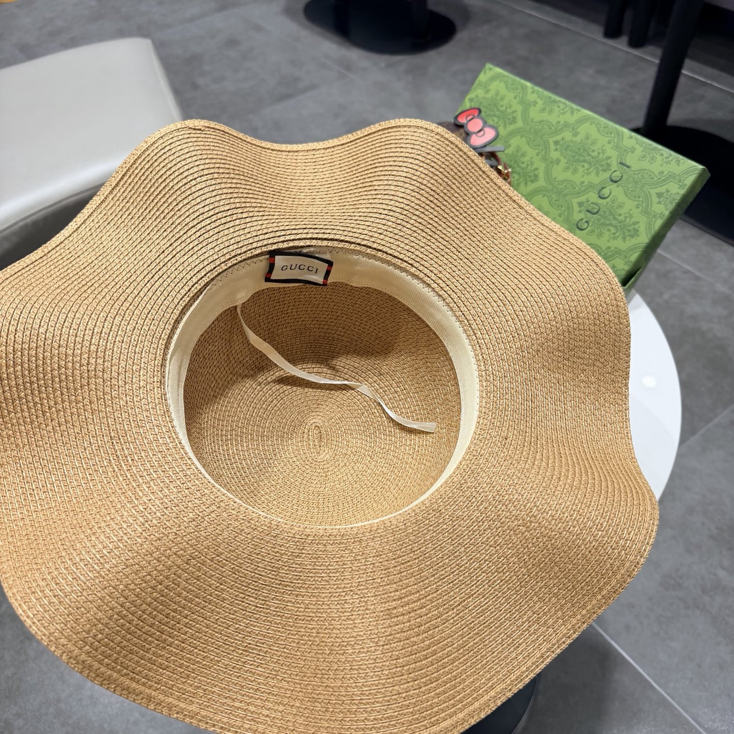 Gucci古奇新款草帽，沙滩大檐帽，头围57cm