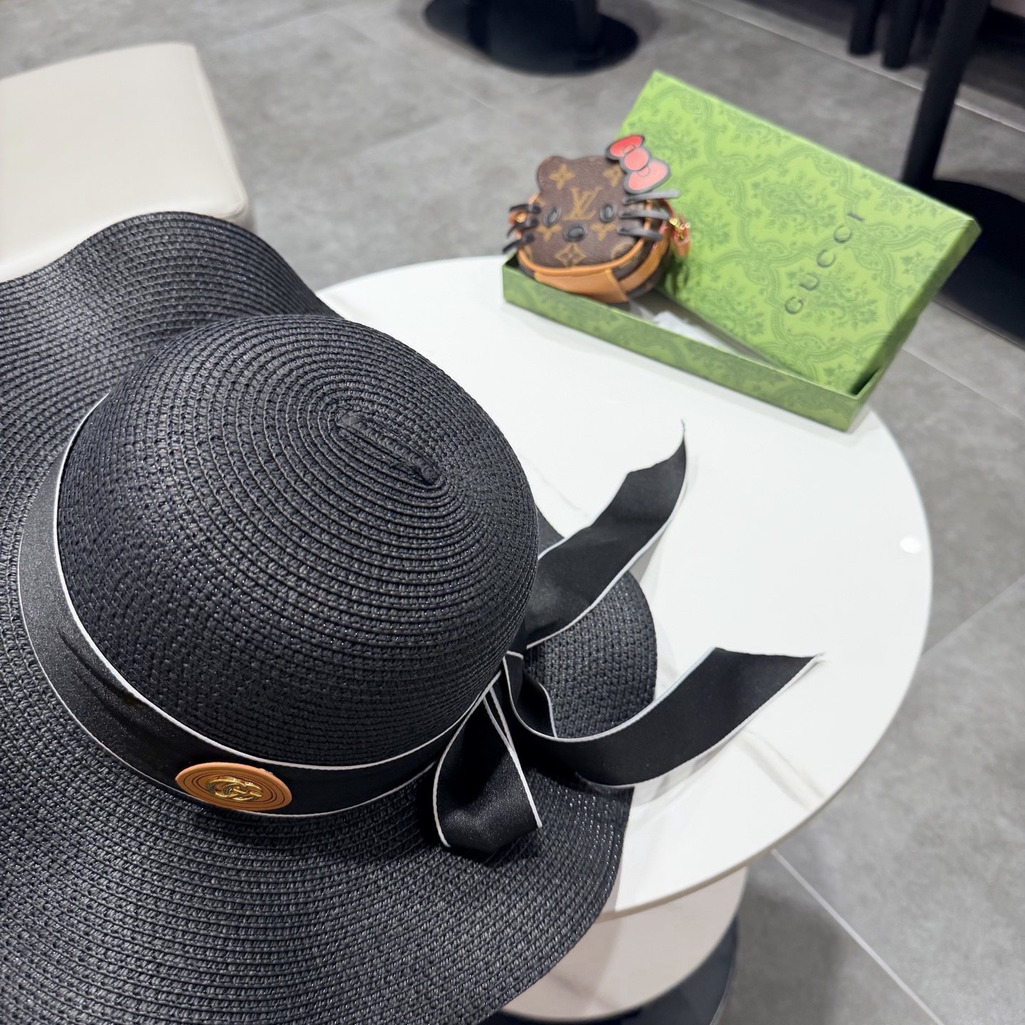 Gucci古奇新款草帽，沙滩大檐帽，头围57cm