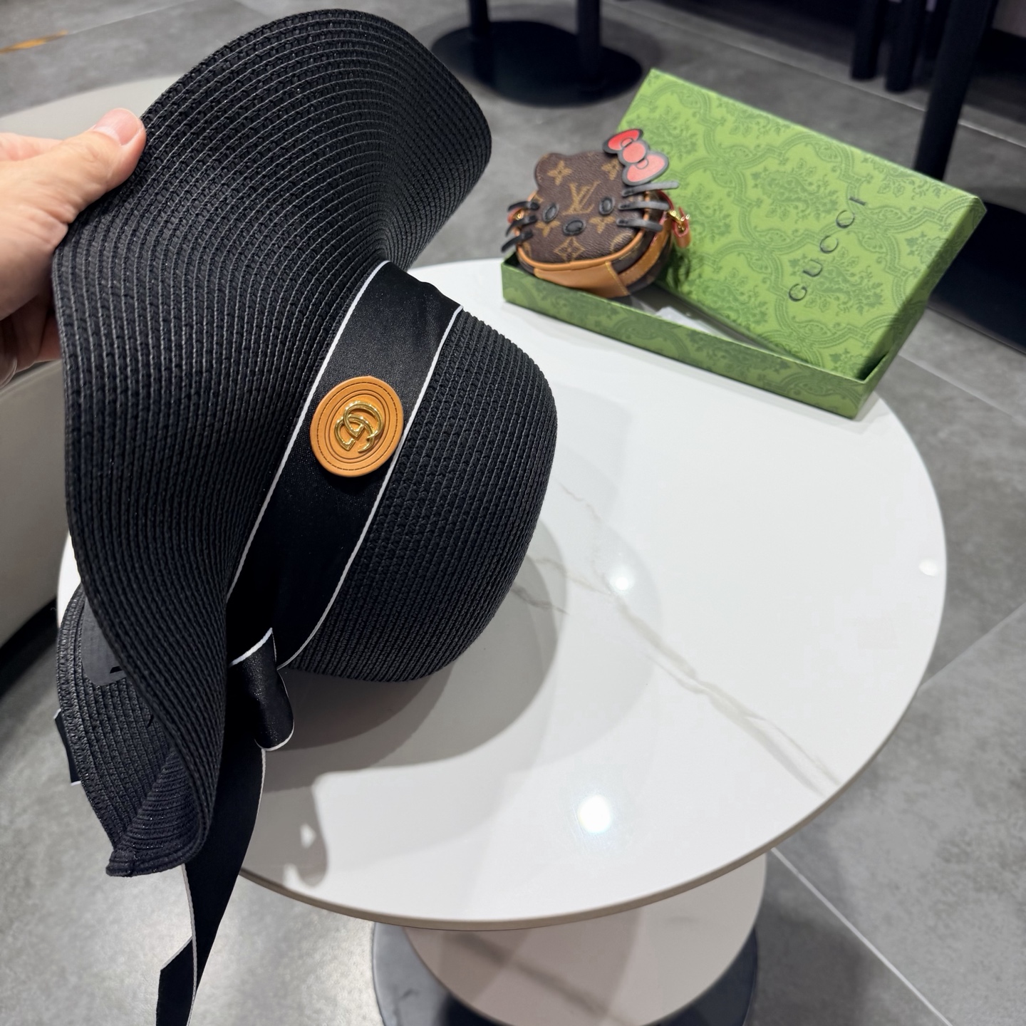 Gucci古奇新款草帽，沙滩大檐帽，头围57cm