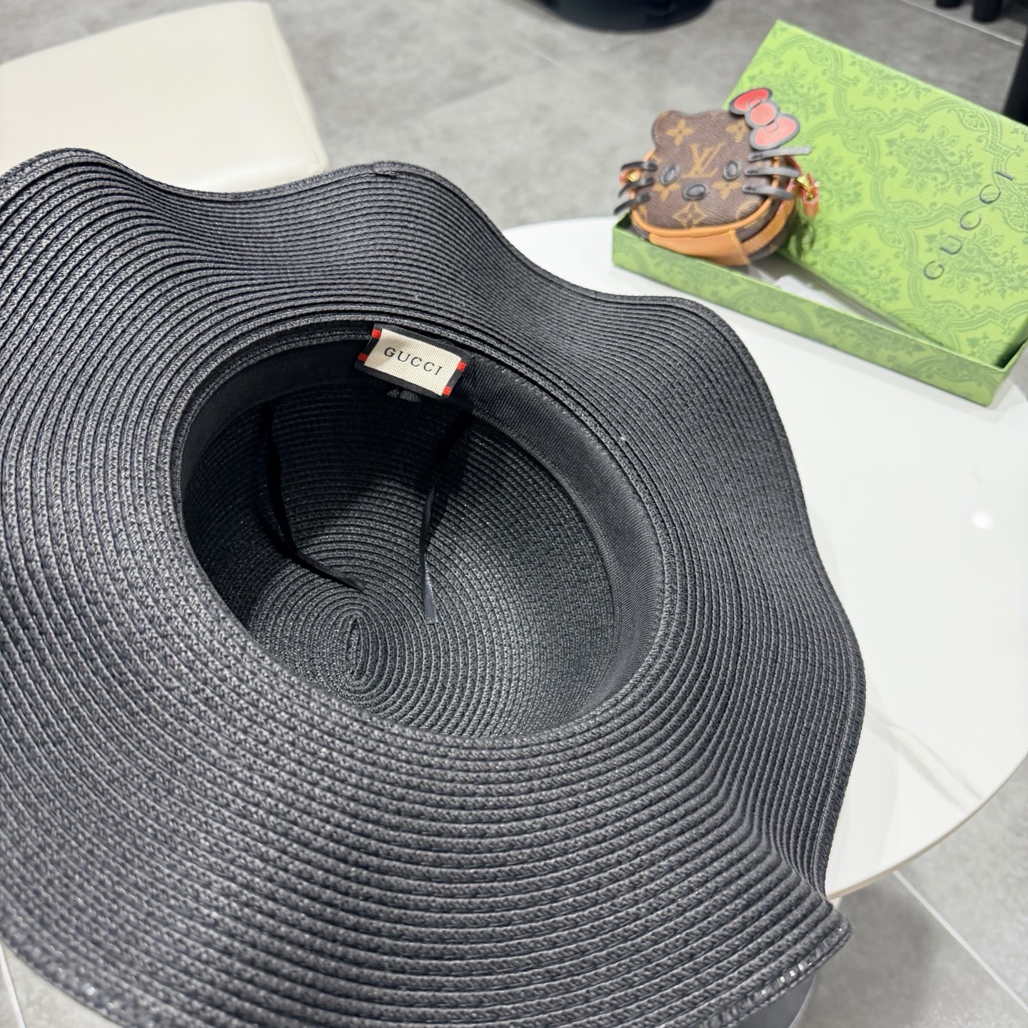 Gucci古奇新款草帽，沙滩大檐帽，头围57cm