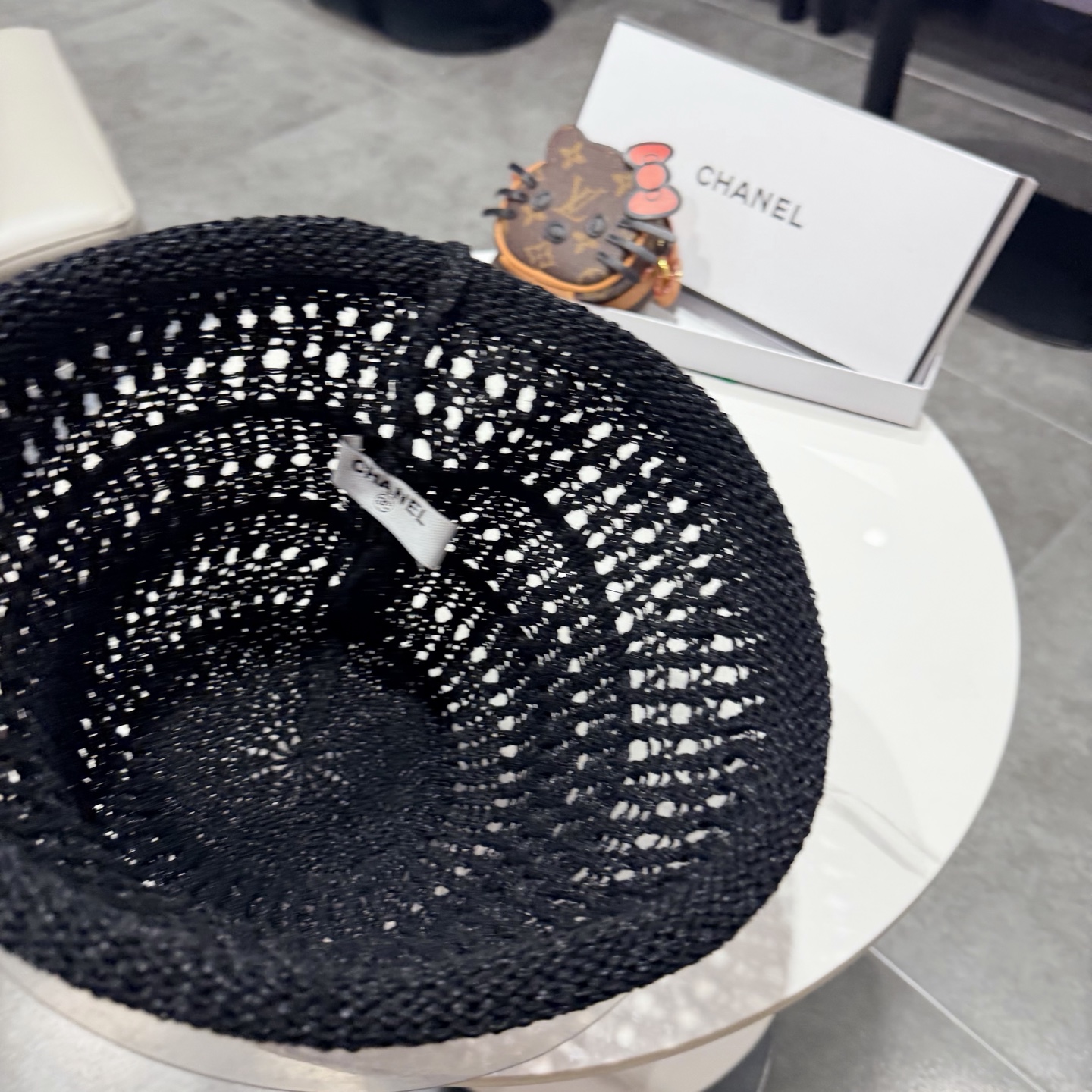 chanel2026新款甜美镂空渔夫帽女夏季透气百搭显脸小盆帽韩版休闲水桶帽