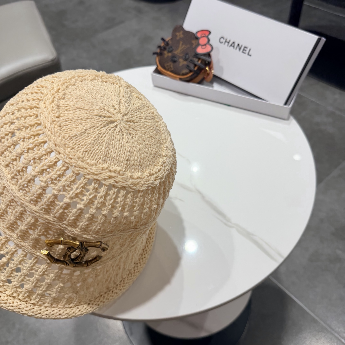 chanel2026新款甜美镂空渔夫帽女夏季透气百搭显脸小盆帽韩版休闲水桶帽