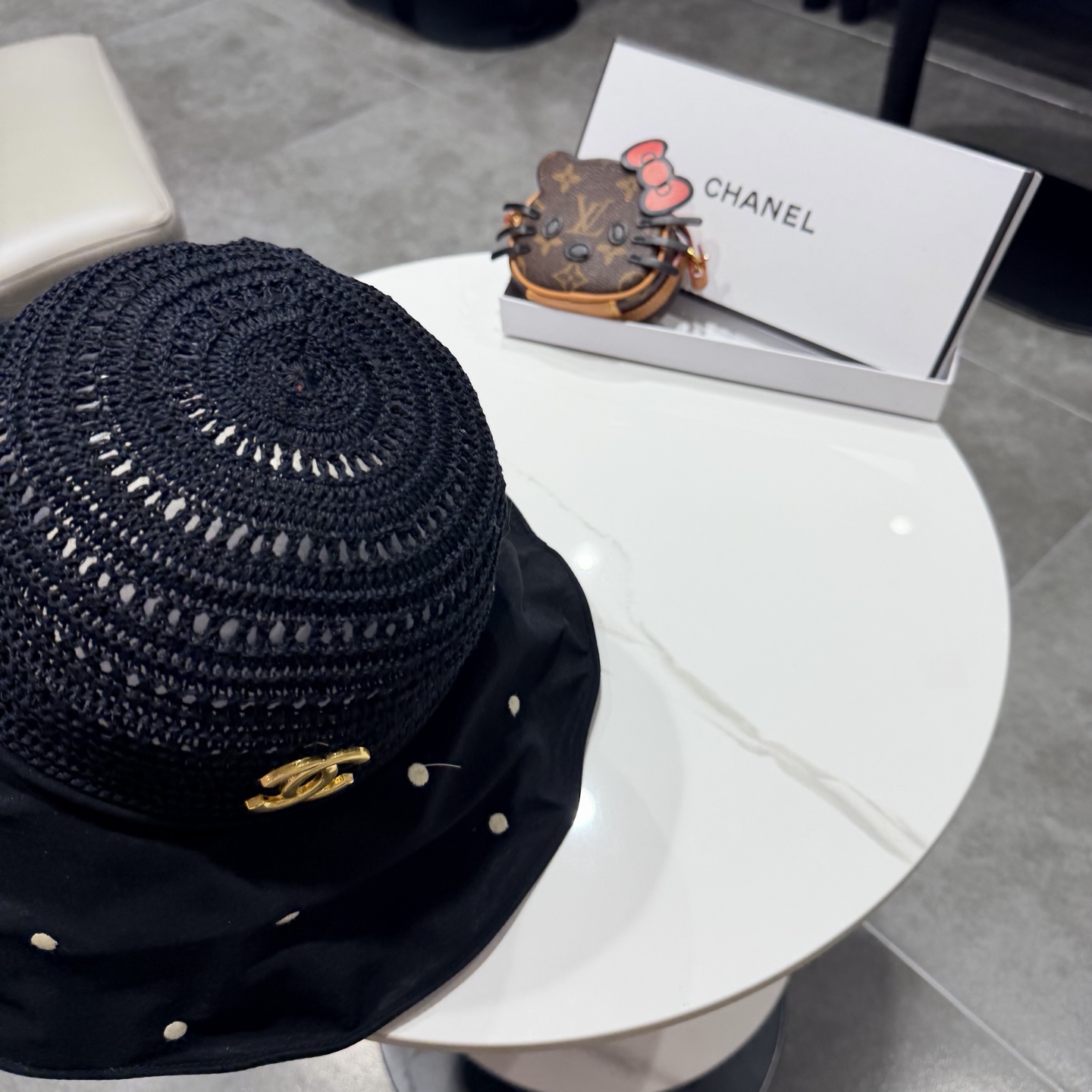 chanel设计高定定草手钩遮阳帽春夏遮阳帽女休闲渔夫帽草帽