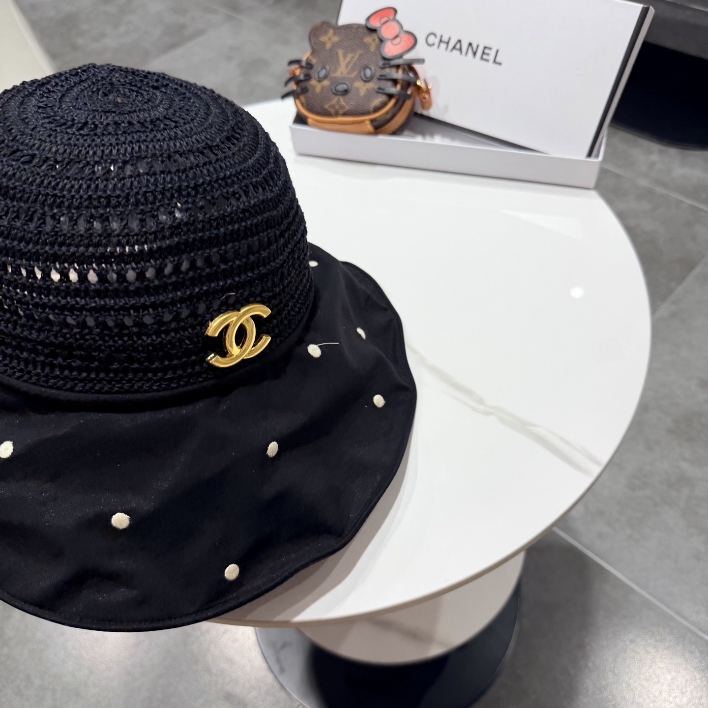 chanel设计高定定草手钩遮阳帽春夏遮阳帽女休闲渔夫帽草帽