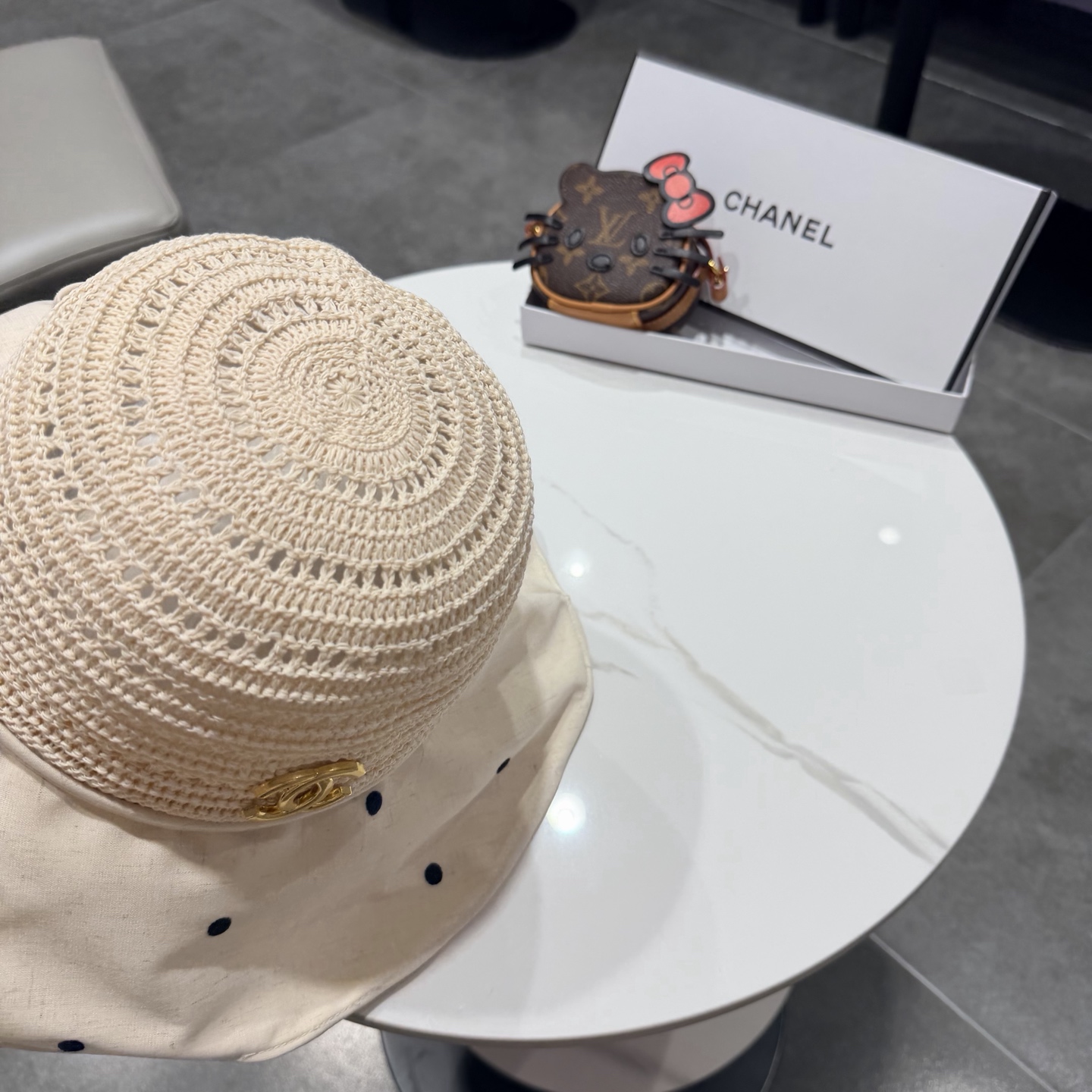 chanel设计高定定草手钩遮阳帽春夏遮阳帽女休闲渔夫帽草帽