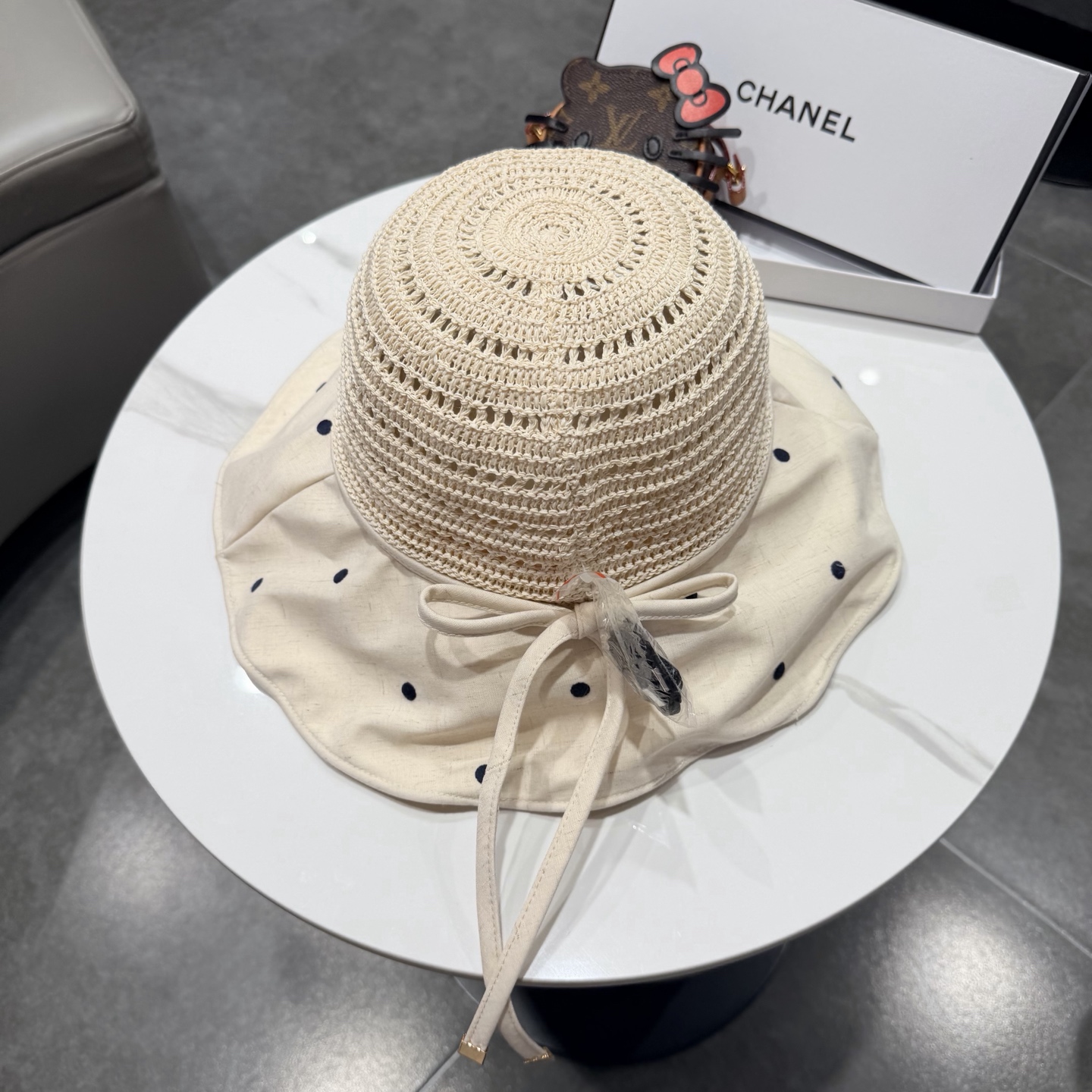 chanel设计高定定草手钩遮阳帽春夏遮阳帽女休闲渔夫帽草帽