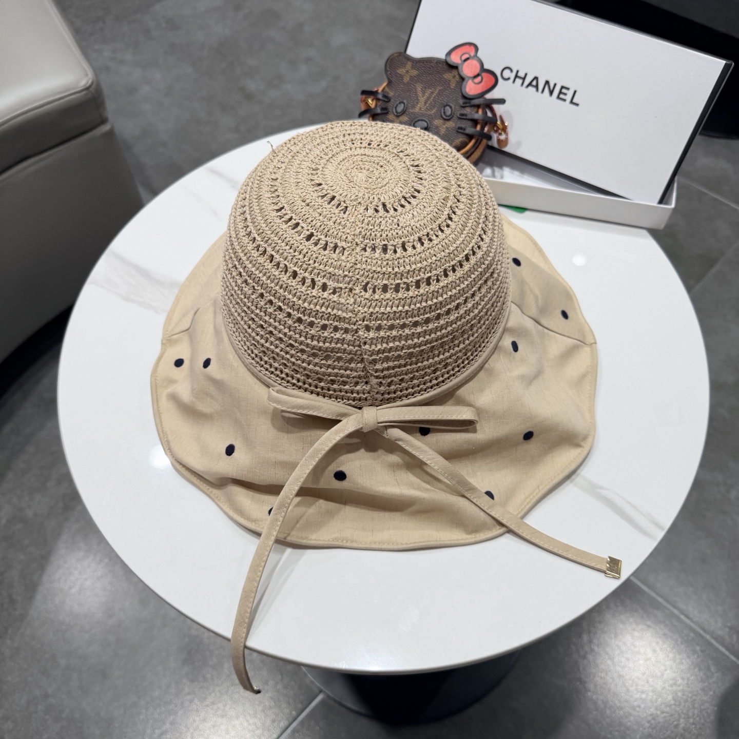 chanel设计高定定草手钩遮阳帽春夏遮阳帽女休闲渔夫帽草帽