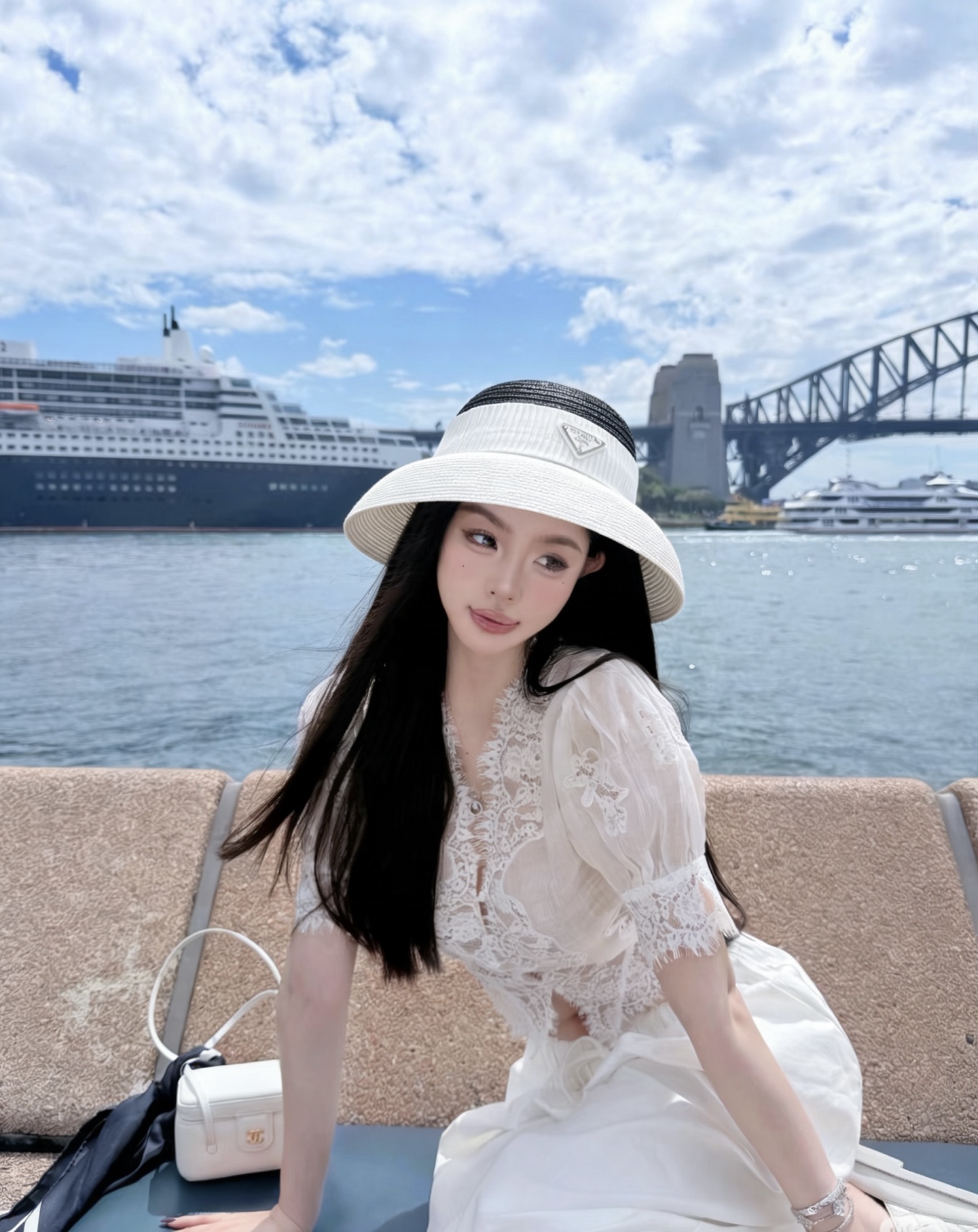 PRADA普拉达草帽， 简约百搭款，头围57cm