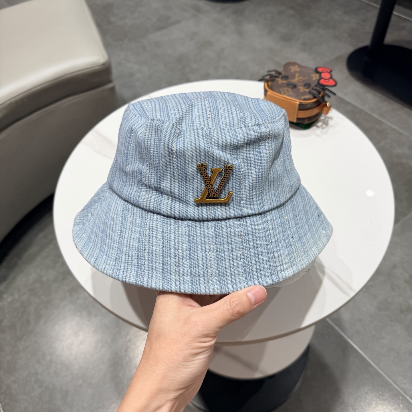 LV路易威登牛仔渔夫帽，头围57cm