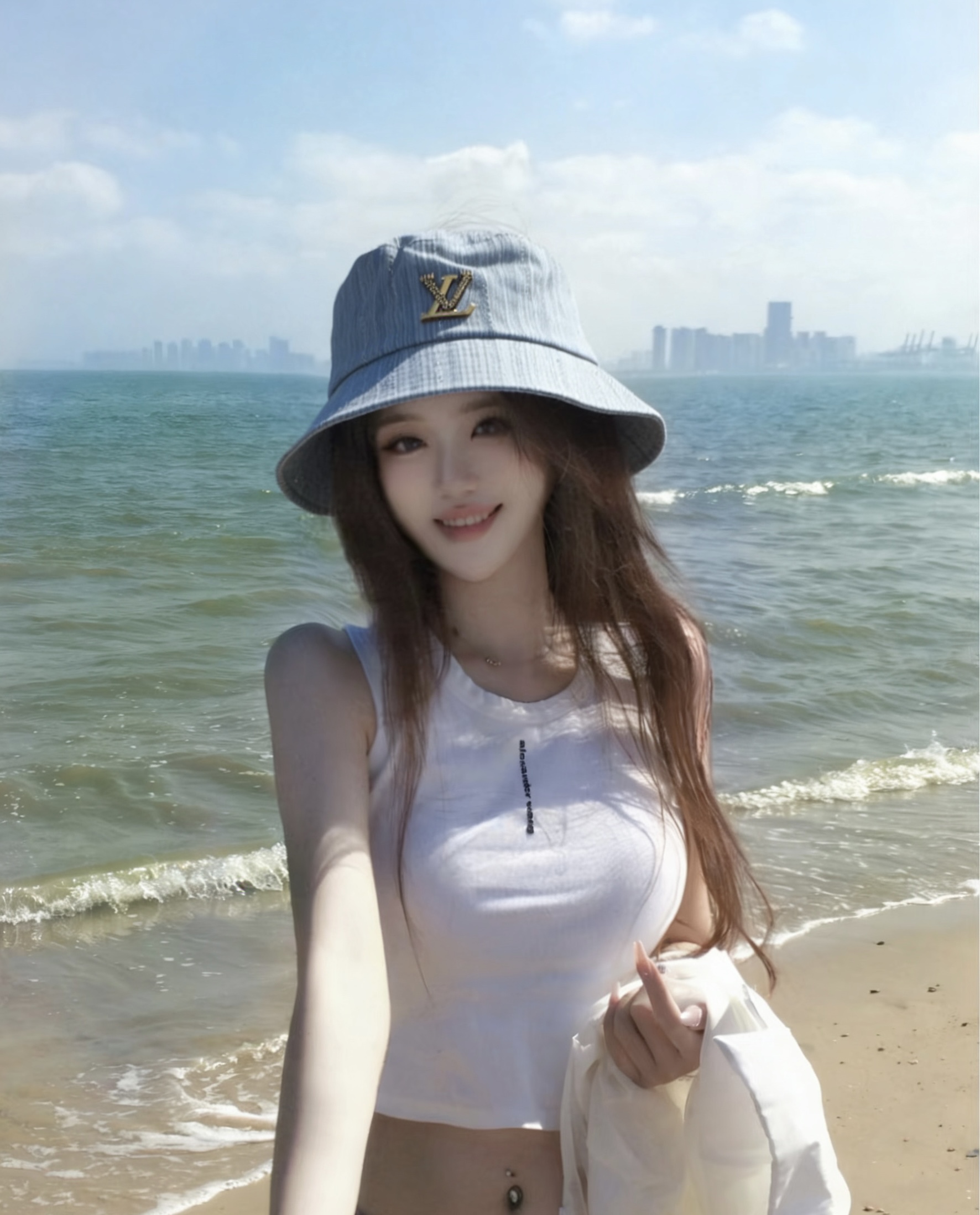LV路易威登牛仔渔夫帽，头围57cm