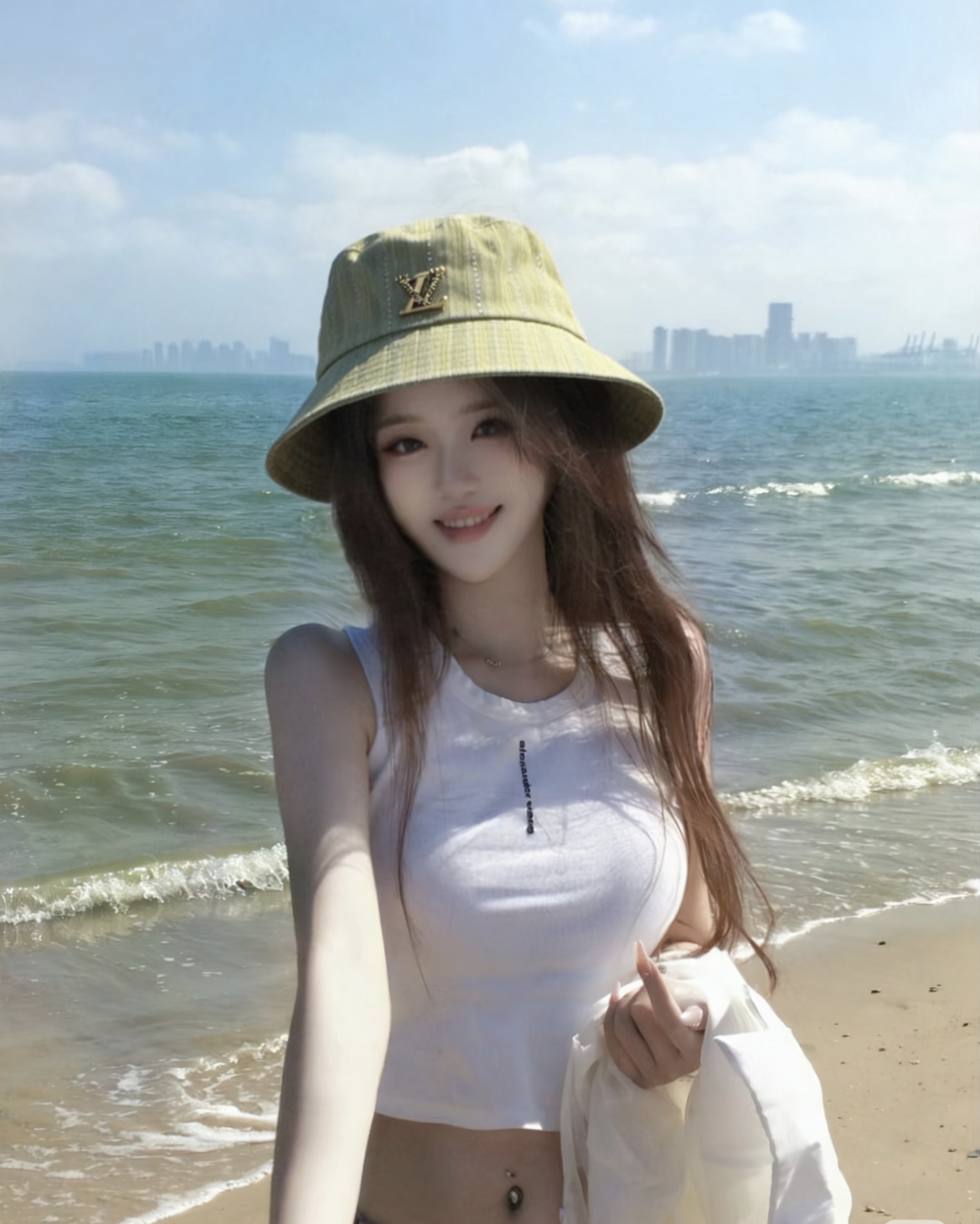 LV路易威登牛仔渔夫帽，头围57cm
