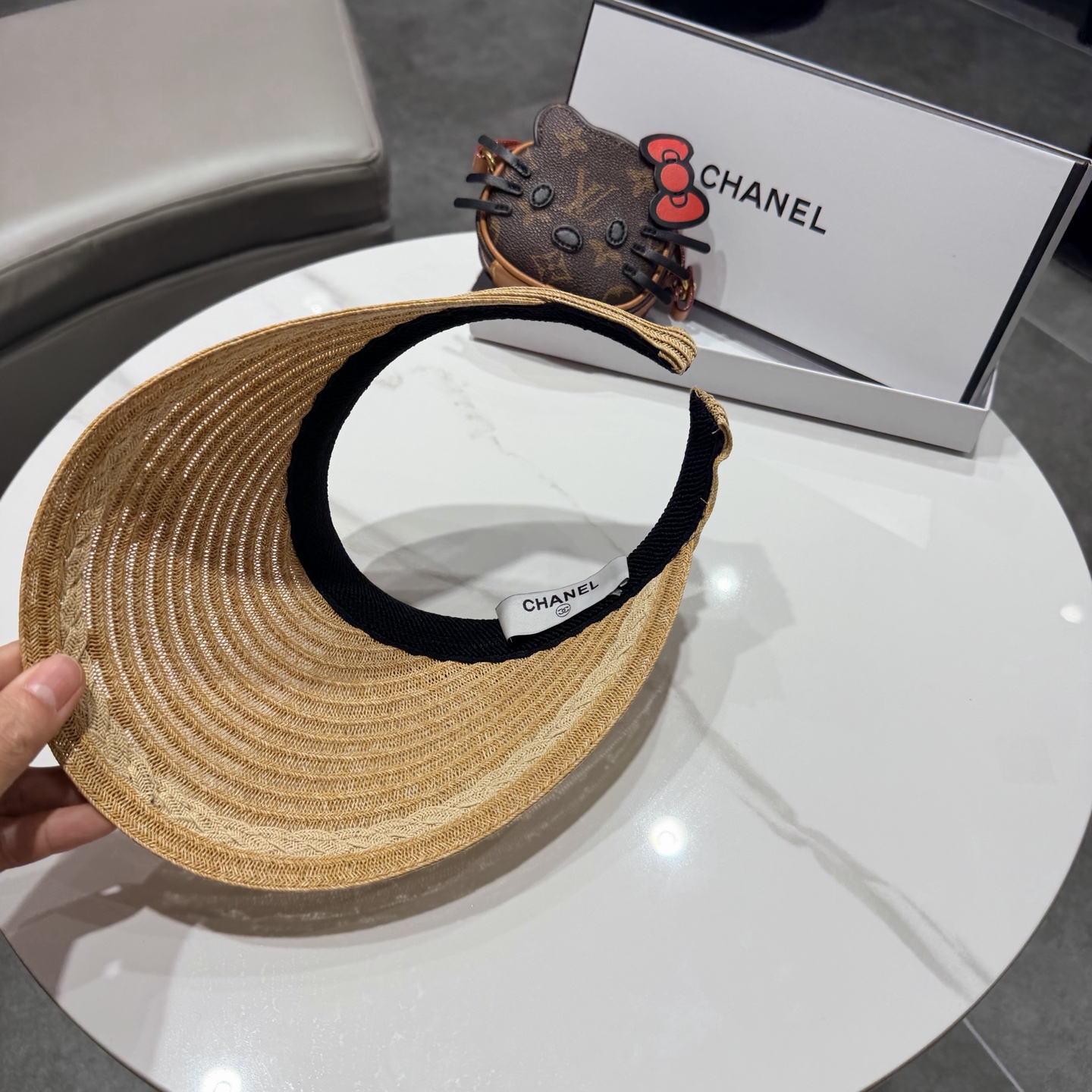 chanel香奈儿2026新款草编加大檐户外空顶帽子女防晒可折叠防紫外线遮阳帽