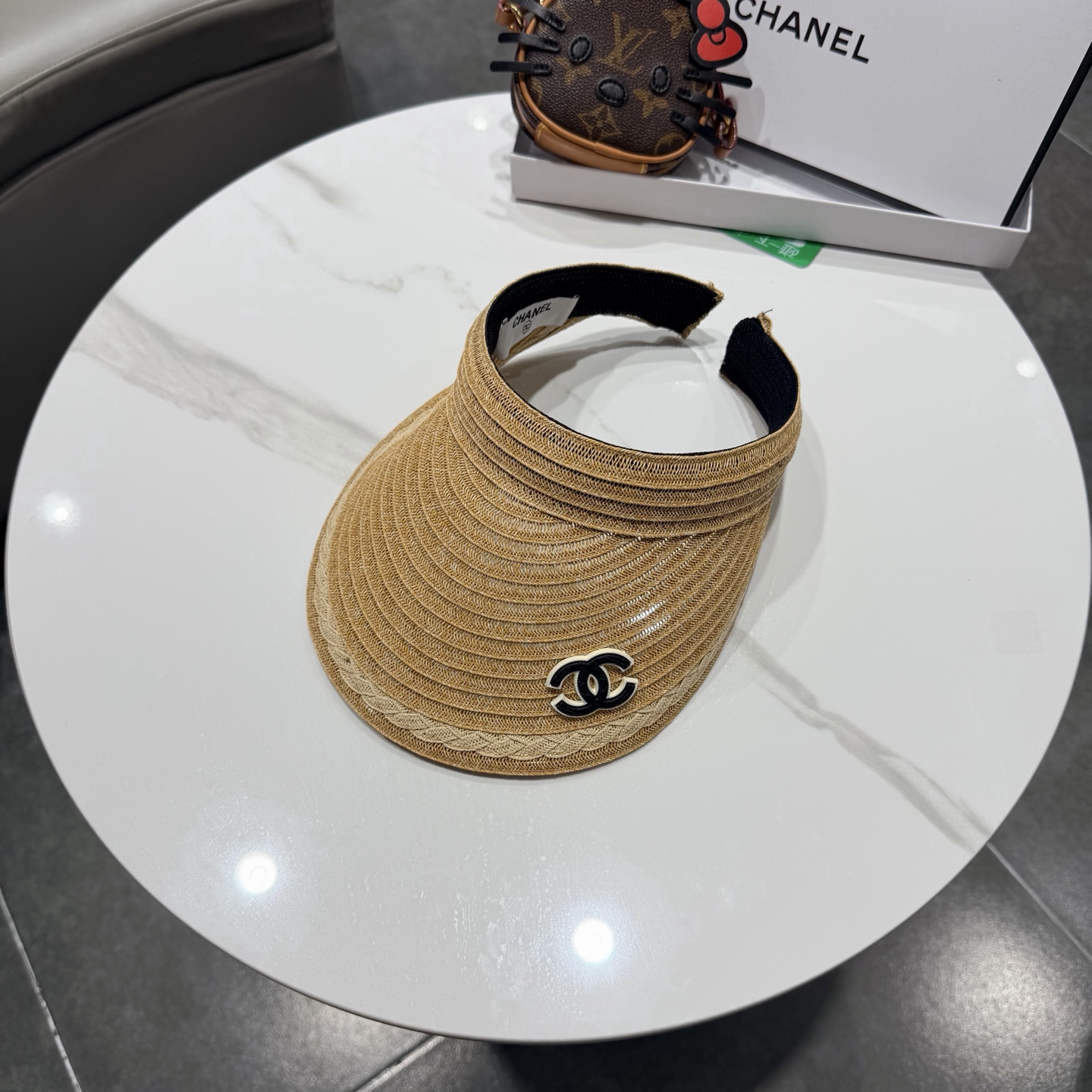 chanel香奈儿2026新款草编加大檐户外空顶帽子女防晒可折叠防紫外线遮阳帽
