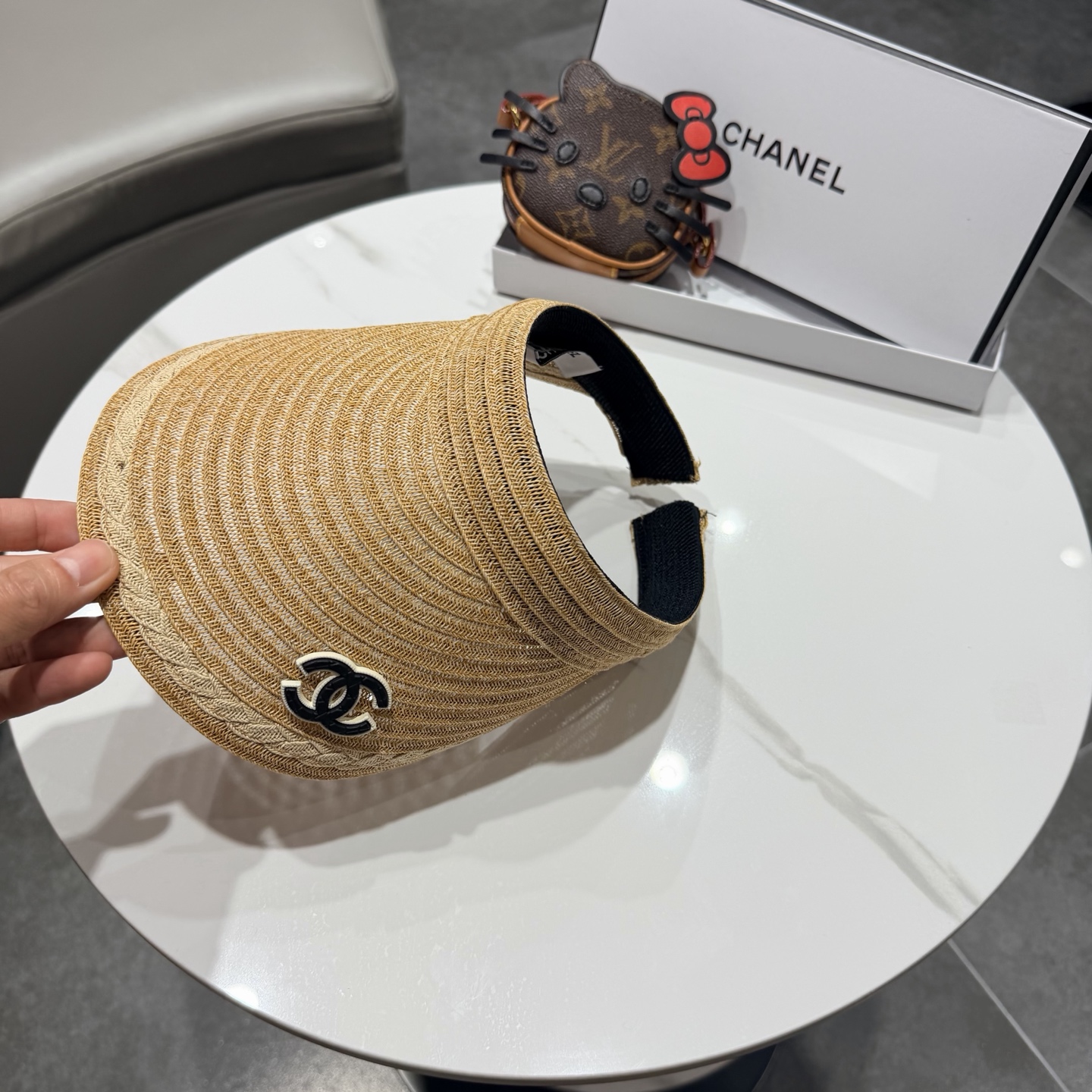 chanel香奈儿2026新款草编加大檐户外空顶帽子女防晒可折叠防紫外线遮阳帽