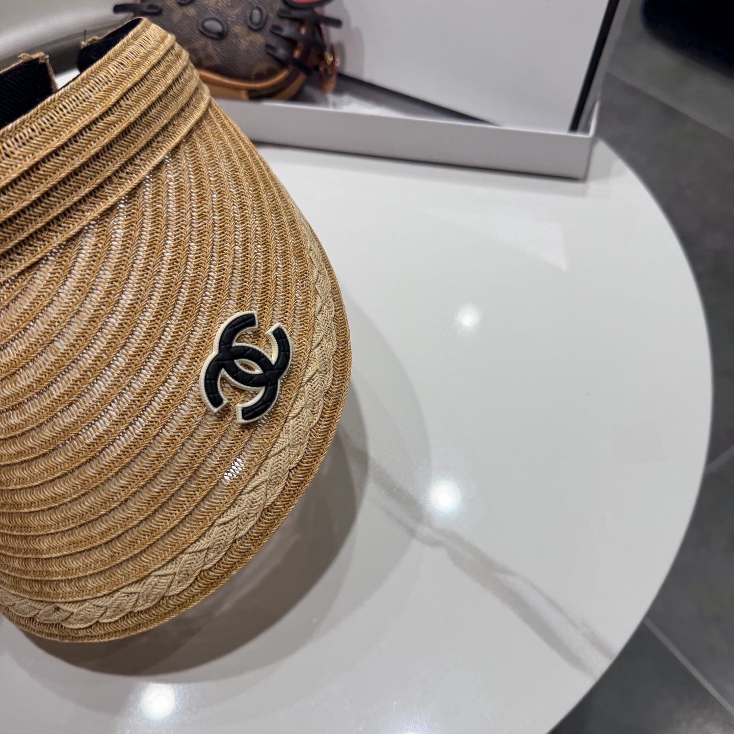 chanel香奈儿2026新款草编加大檐户外空顶帽子女防晒可折叠防紫外线遮阳帽