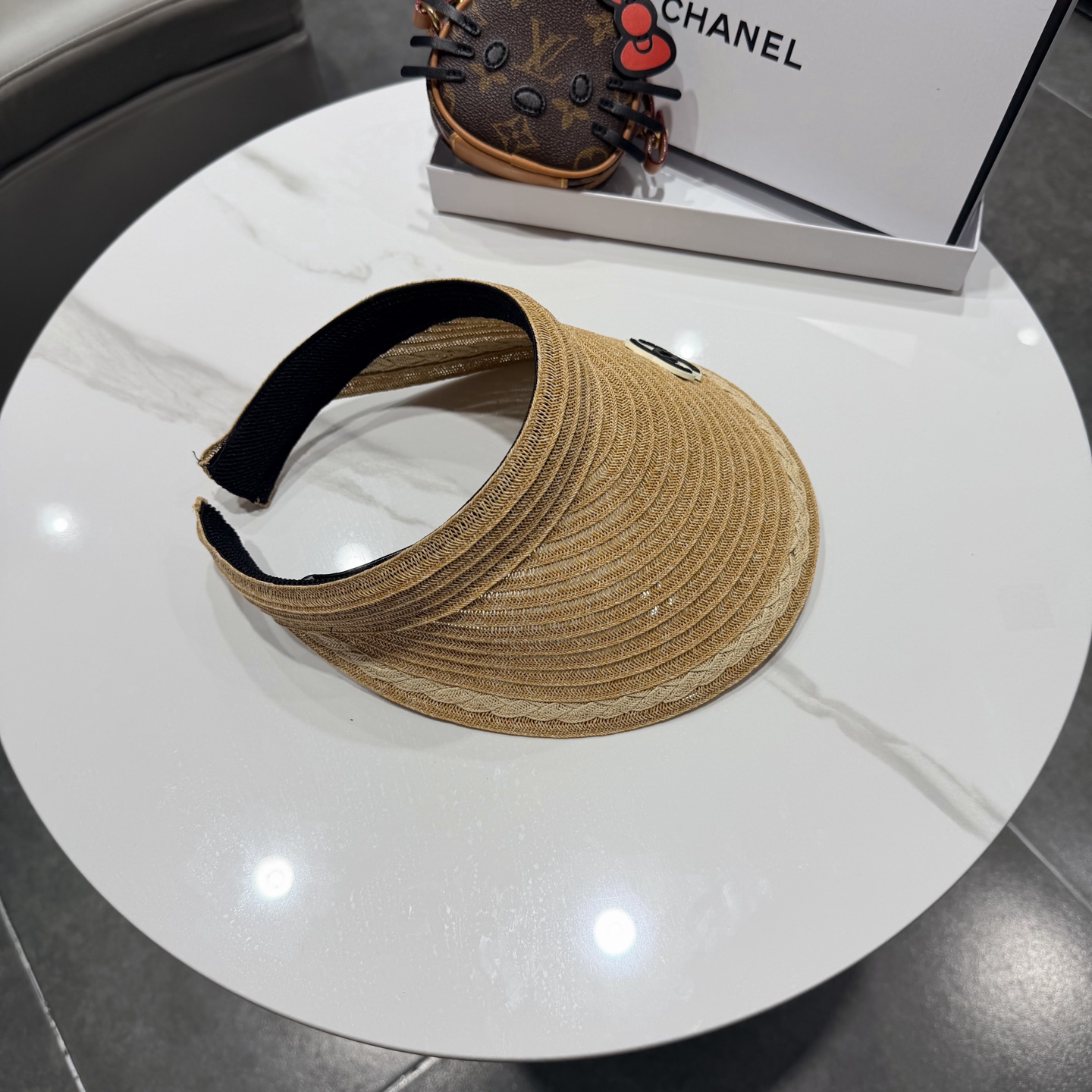 chanel香奈儿2026新款草编加大檐户外空顶帽子女防晒可折叠防紫外线遮阳帽