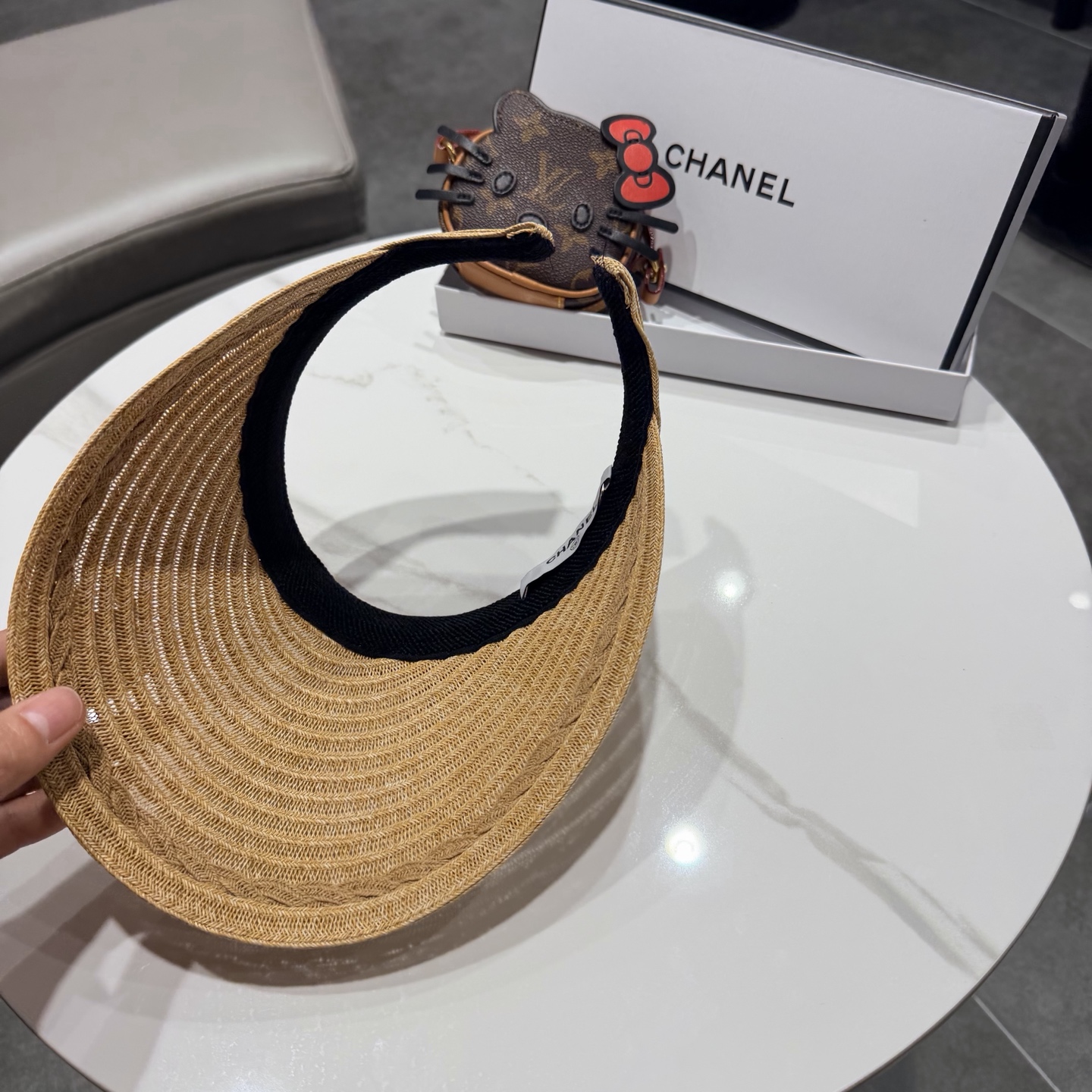 chanel香奈儿2026新款草编加大檐户外空顶帽子女防晒可折叠防紫外线遮阳帽