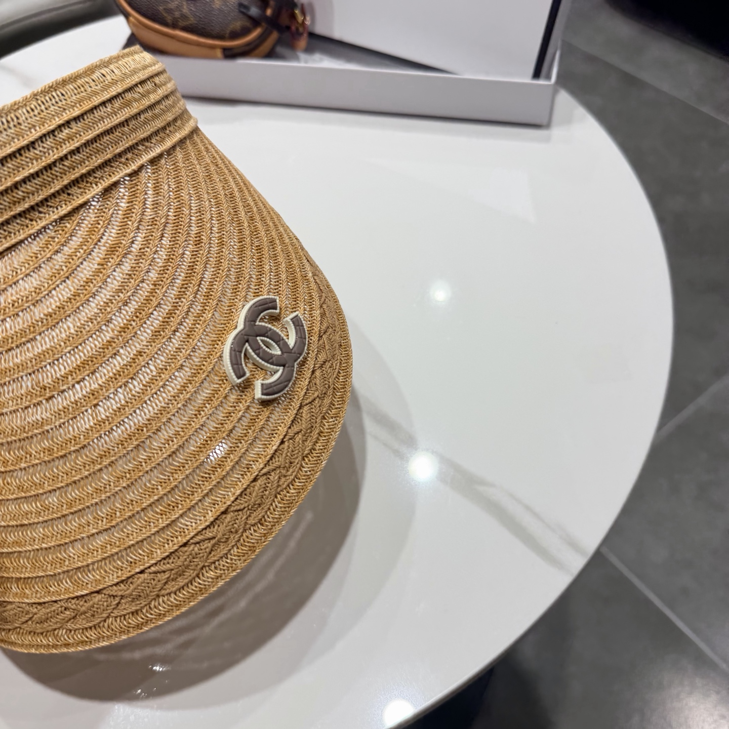 chanel香奈儿2026新款草编加大檐户外空顶帽子女防晒可折叠防紫外线遮阳帽