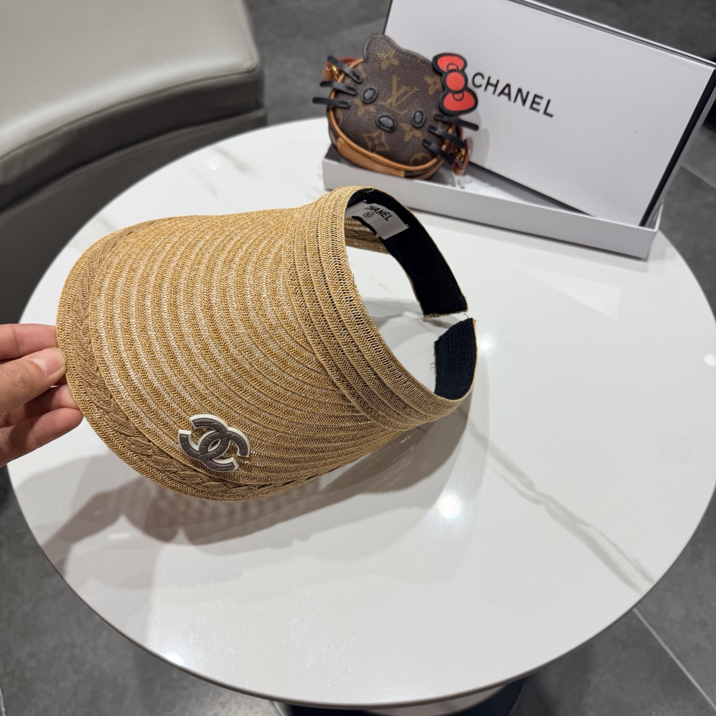 chanel香奈儿2026新款草编加大檐户外空顶帽子女防晒可折叠防紫外线遮阳帽