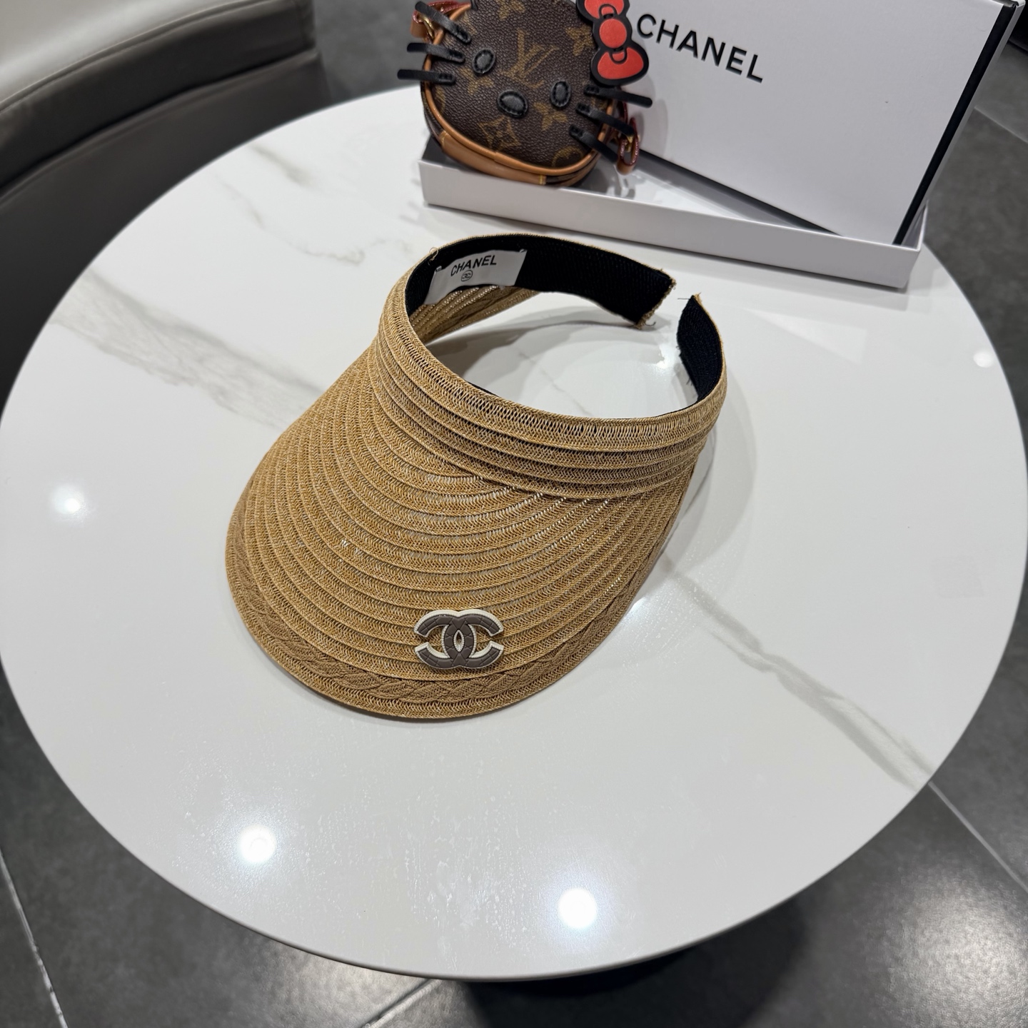 chanel香奈儿2026新款草编加大檐户外空顶帽子女防晒可折叠防紫外线遮阳帽
