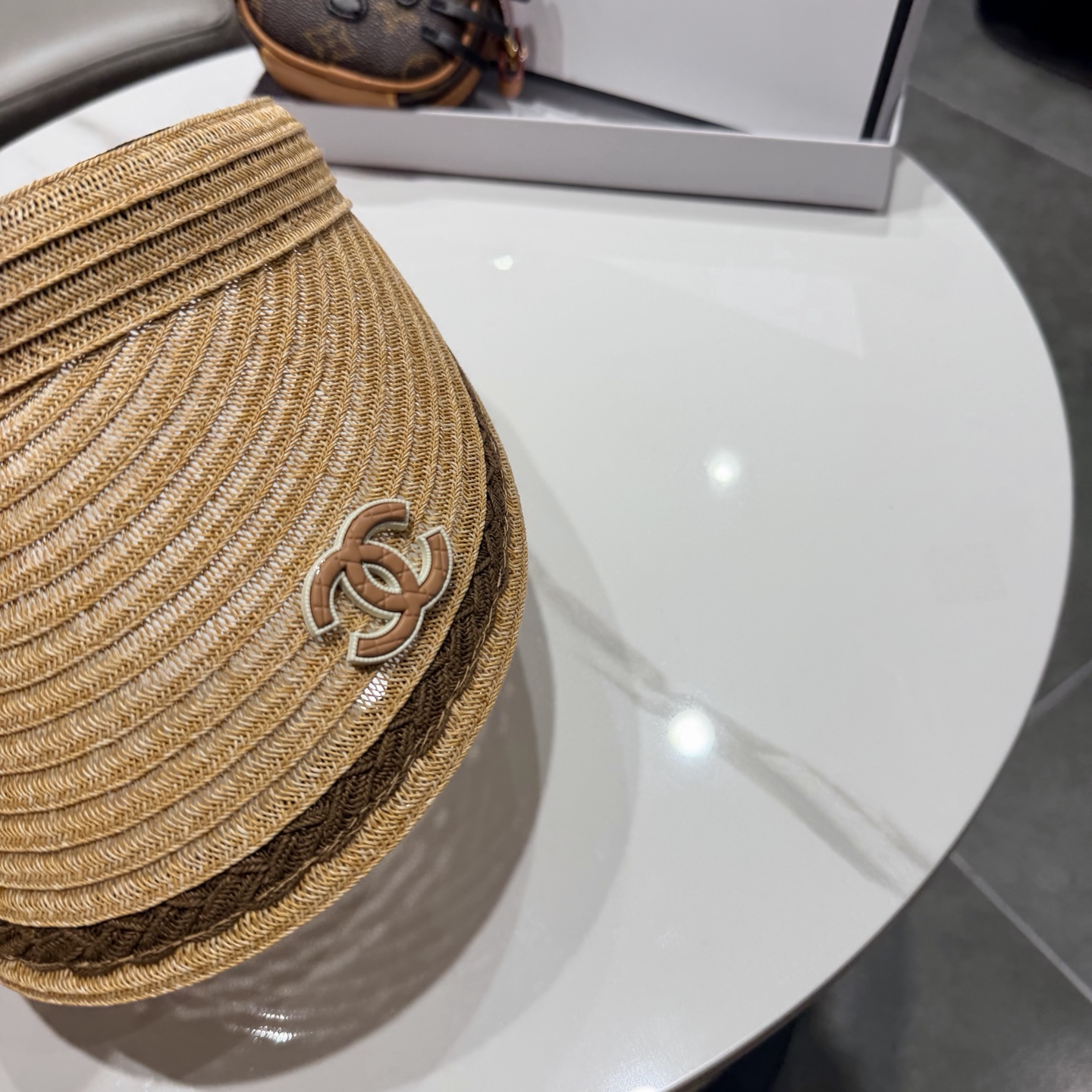 chanel香奈儿2026新款草编加大檐户外空顶帽子女防晒可折叠防紫外线遮阳帽