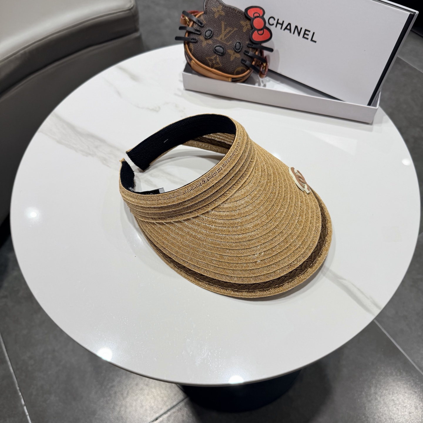 chanel香奈儿2026新款草编加大檐户外空顶帽子女防晒可折叠防紫外线遮阳帽