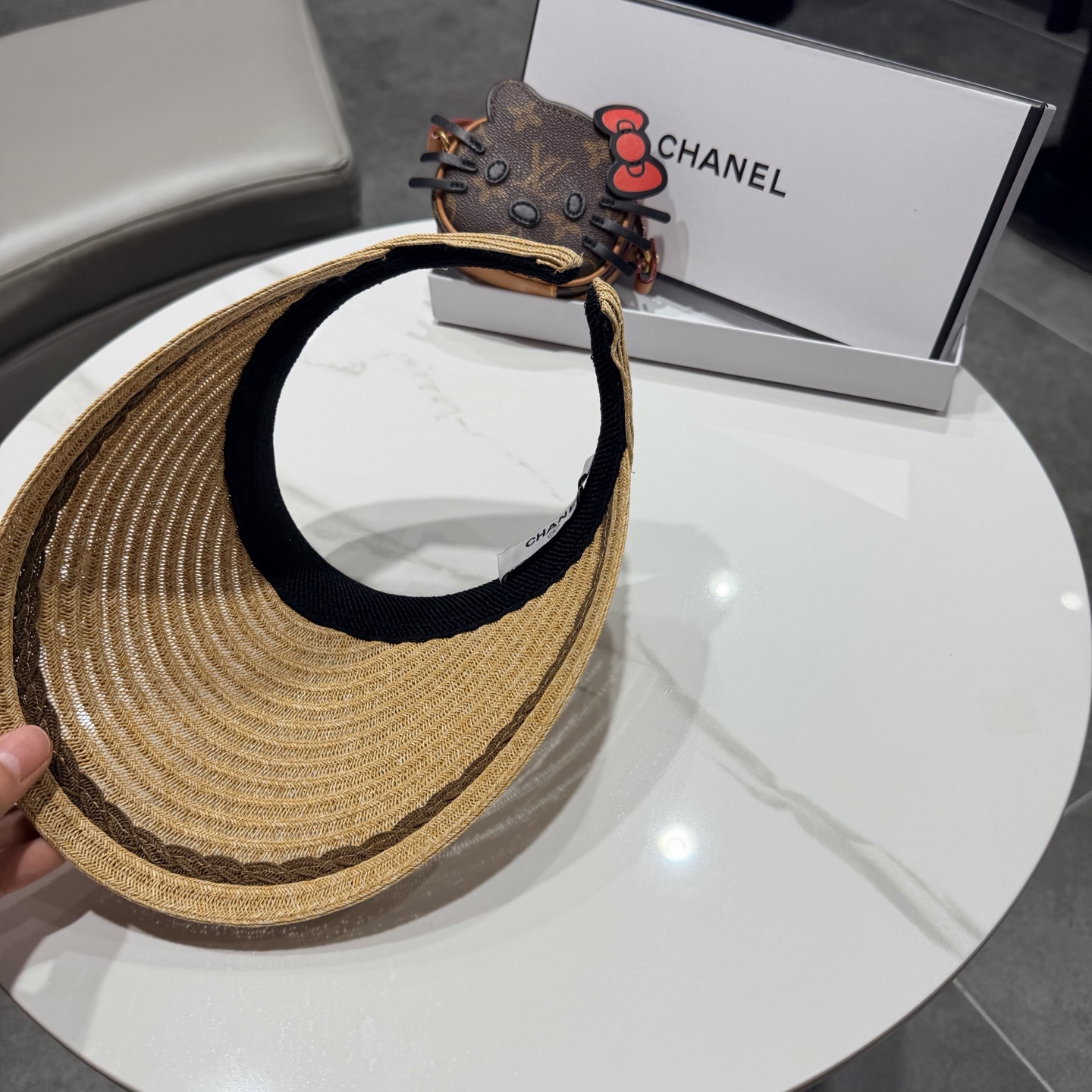 chanel香奈儿2026新款草编加大檐户外空顶帽子女防晒可折叠防紫外线遮阳帽