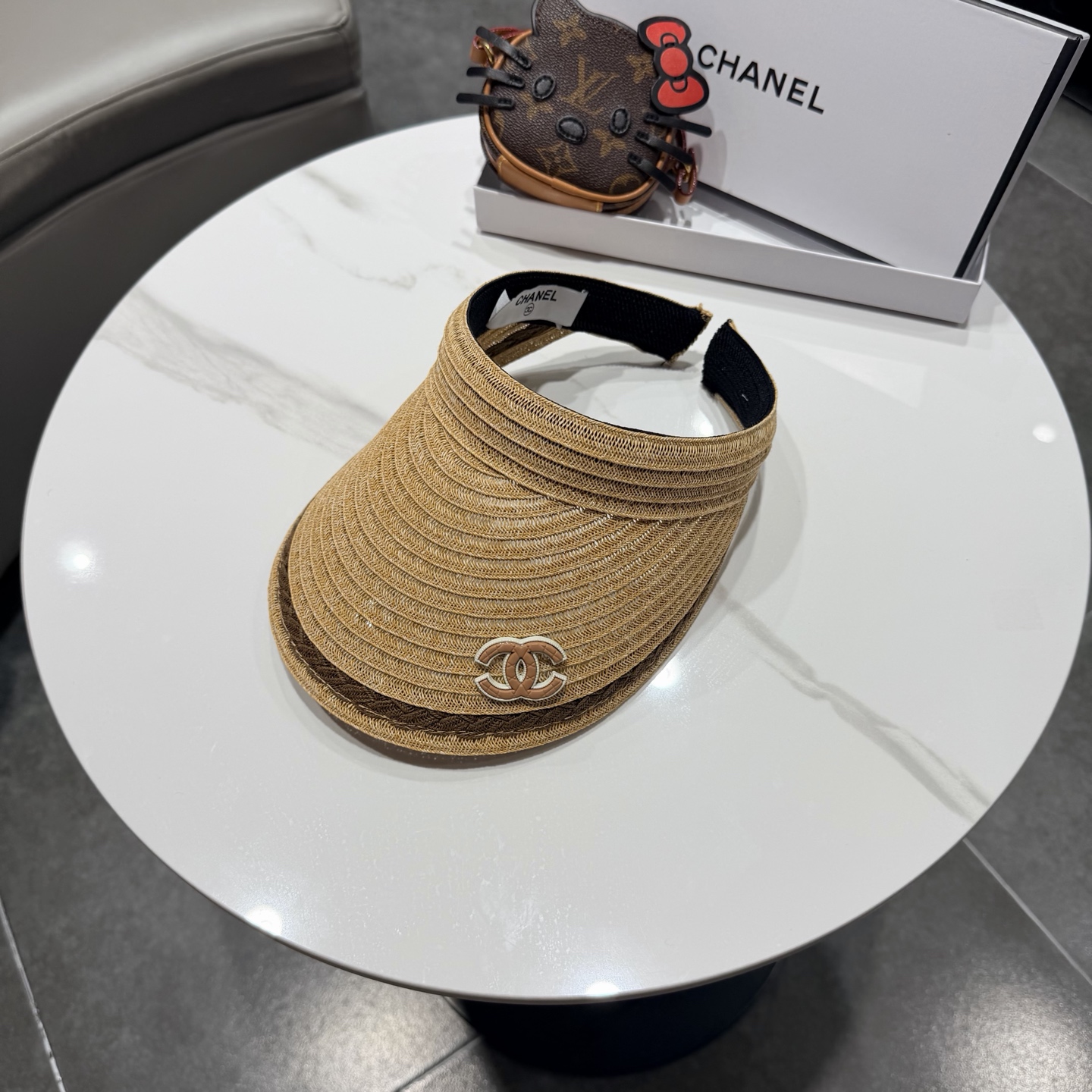 chanel香奈儿2026新款草编加大檐户外空顶帽子女防晒可折叠防紫外线遮阳帽