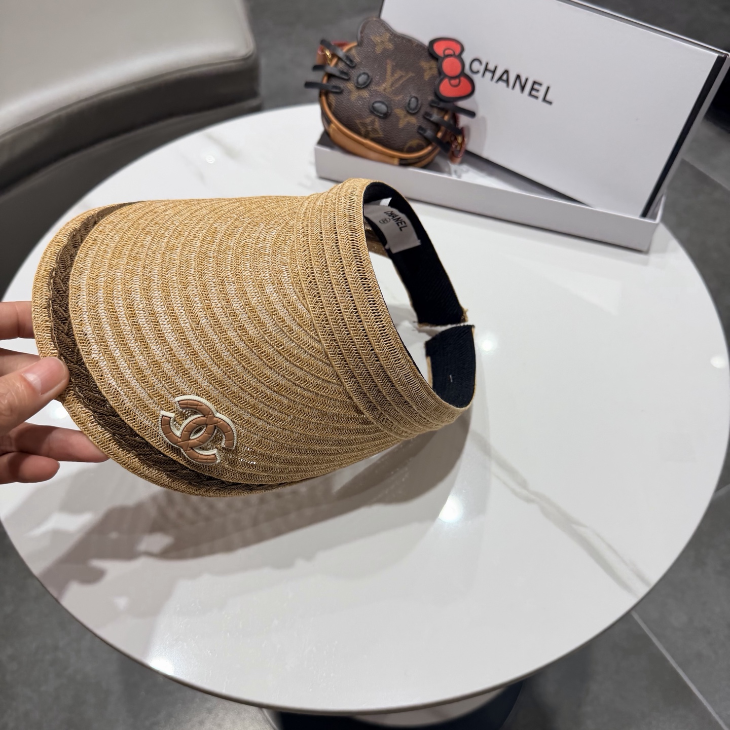 chanel香奈儿2026新款草编加大檐户外空顶帽子女防晒可折叠防紫外线遮阳帽