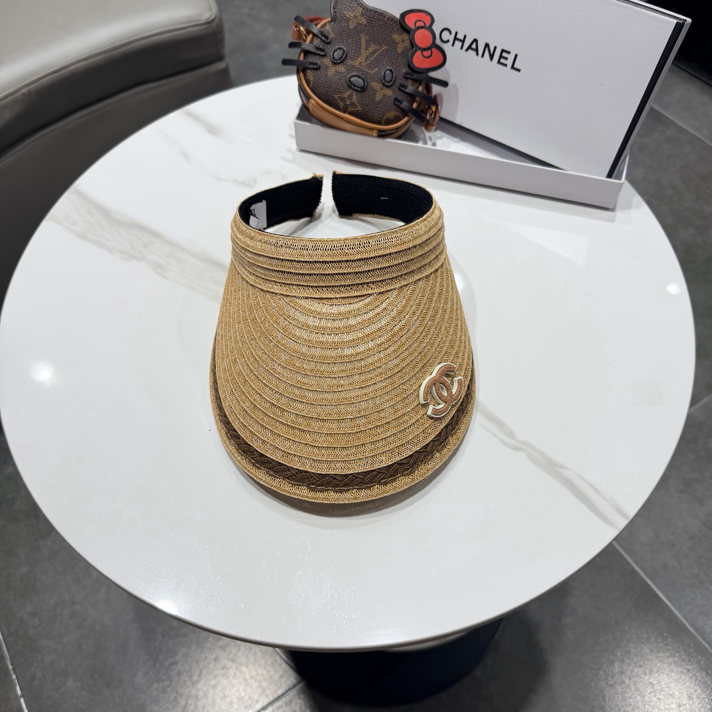 chanel香奈儿2026新款草编加大檐户外空顶帽子女防晒可折叠防紫外线遮阳帽