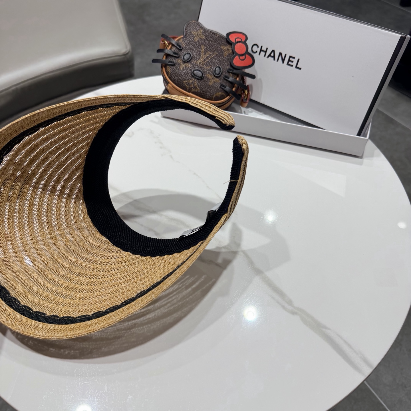 chanel香奈儿2026新款草编加大檐户外空顶帽子女防晒可折叠防紫外线遮阳帽