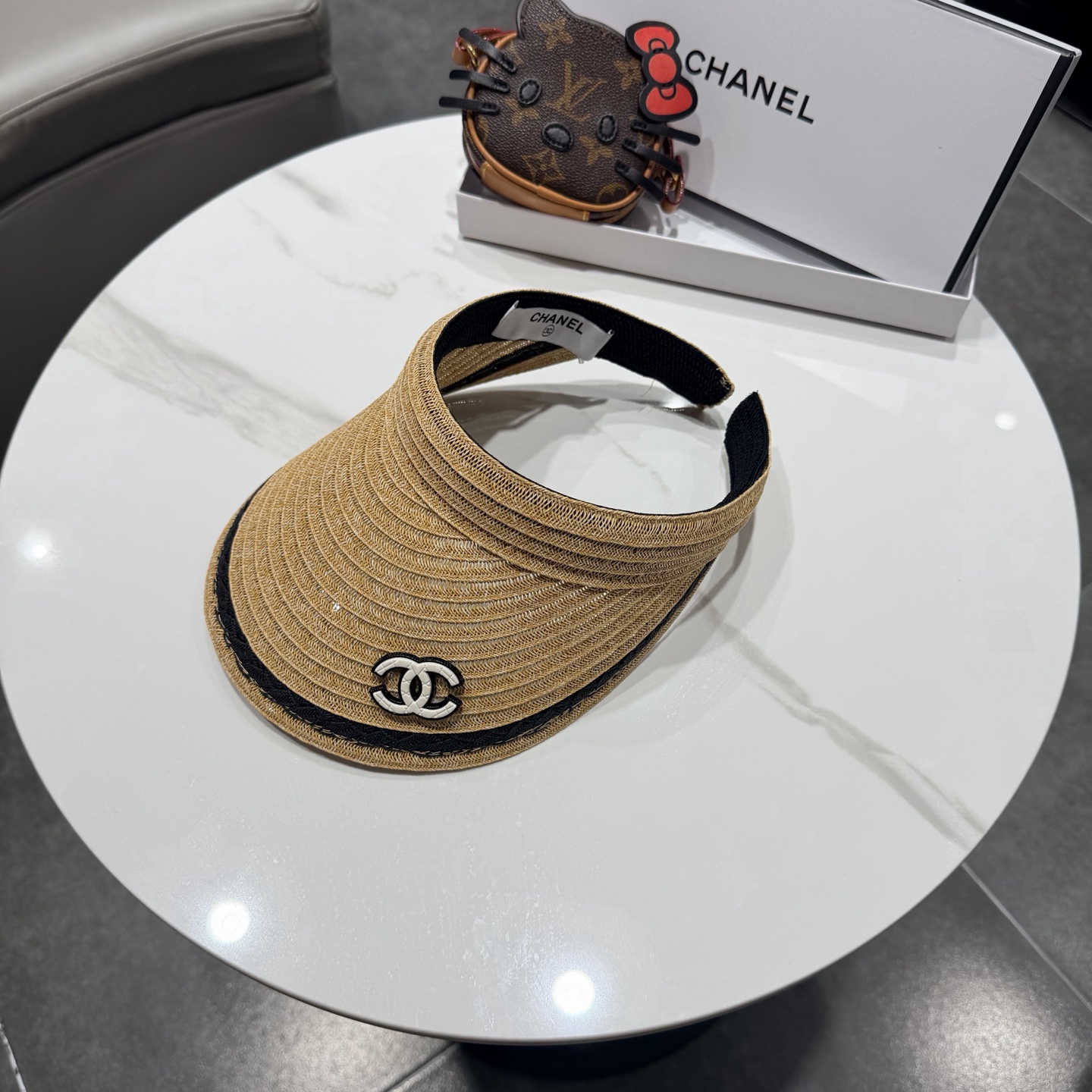 chanel香奈儿2026新款草编加大檐户外空顶帽子女防晒可折叠防紫外线遮阳帽