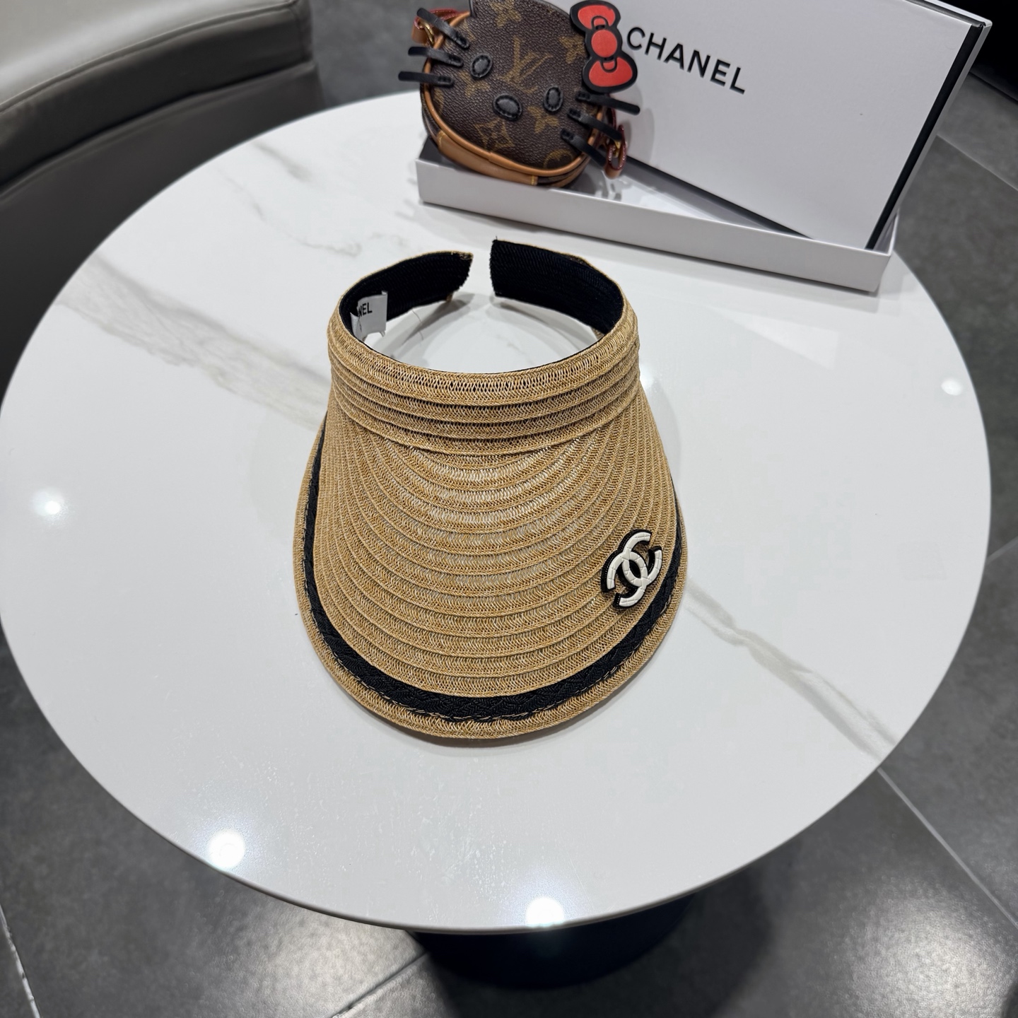 chanel香奈儿2026新款草编加大檐户外空顶帽子女防晒可折叠防紫外线遮阳帽