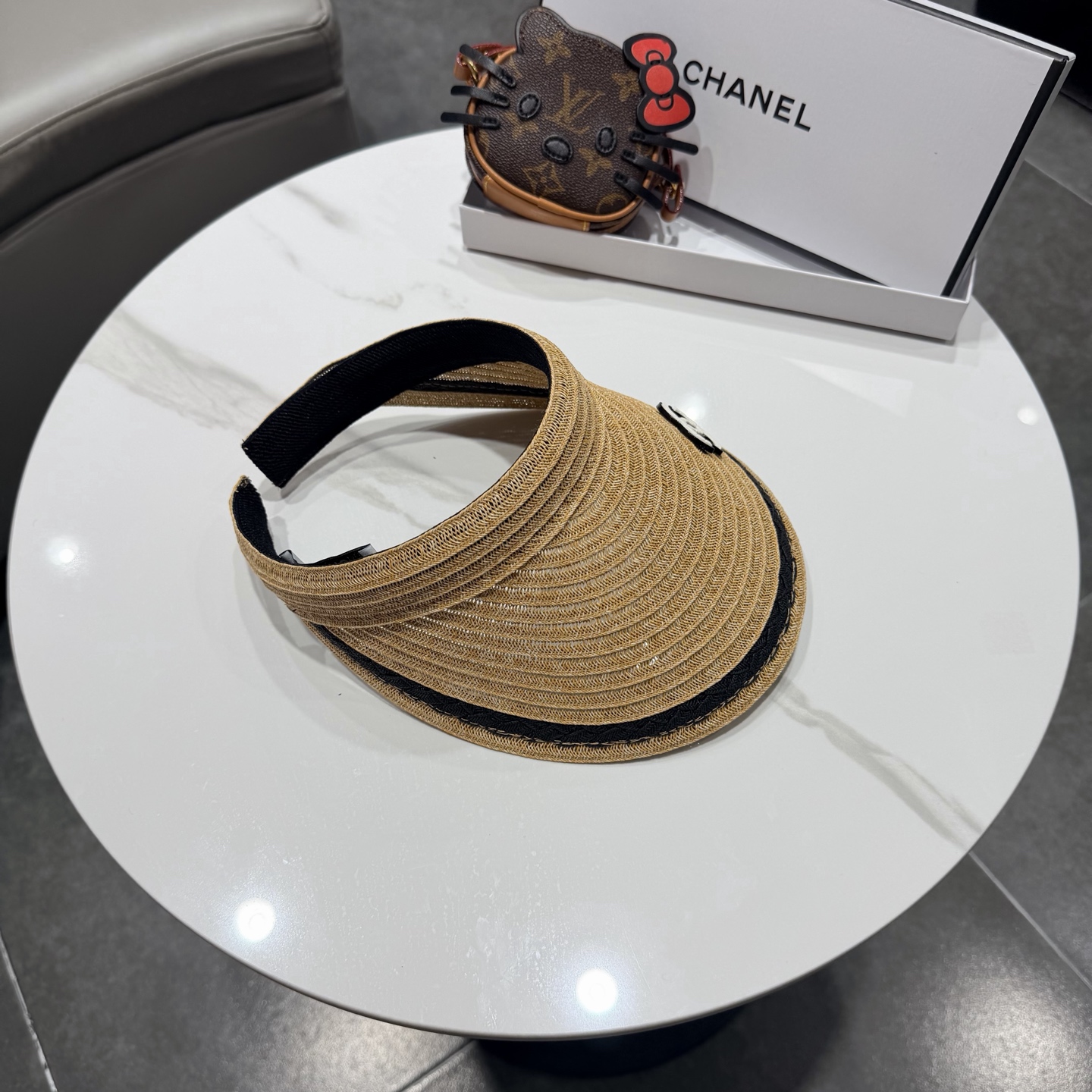 chanel香奈儿2026新款草编加大檐户外空顶帽子女防晒可折叠防紫外线遮阳帽